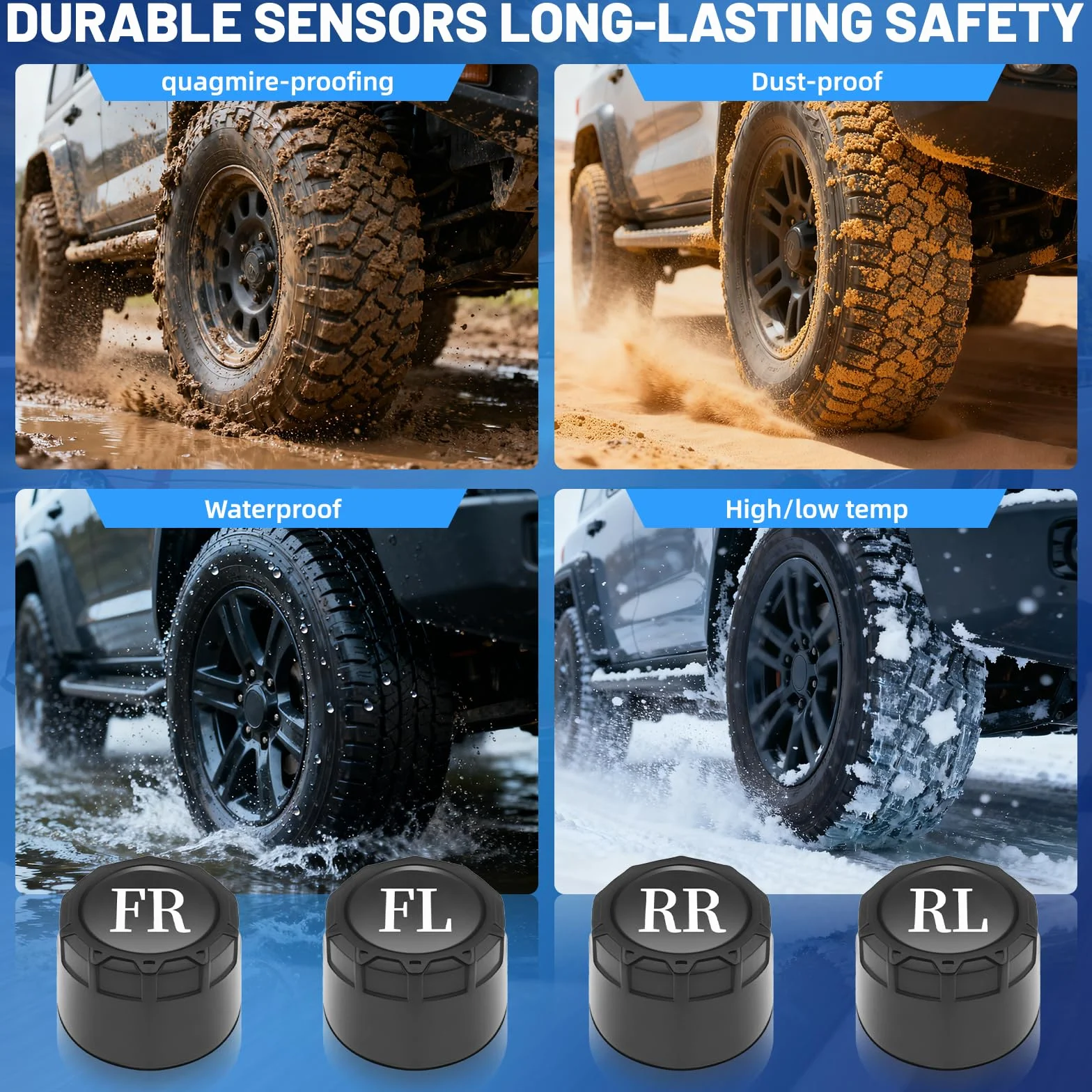 TPMS system monitorowania ciśnienia w oponach, ładowanie energią słoneczną/USB, alarmy w kabinie, alarmy temperatury, do kampera, sedana, SUV, MPV, przyczepy, motocykla itp., 4 czujniki