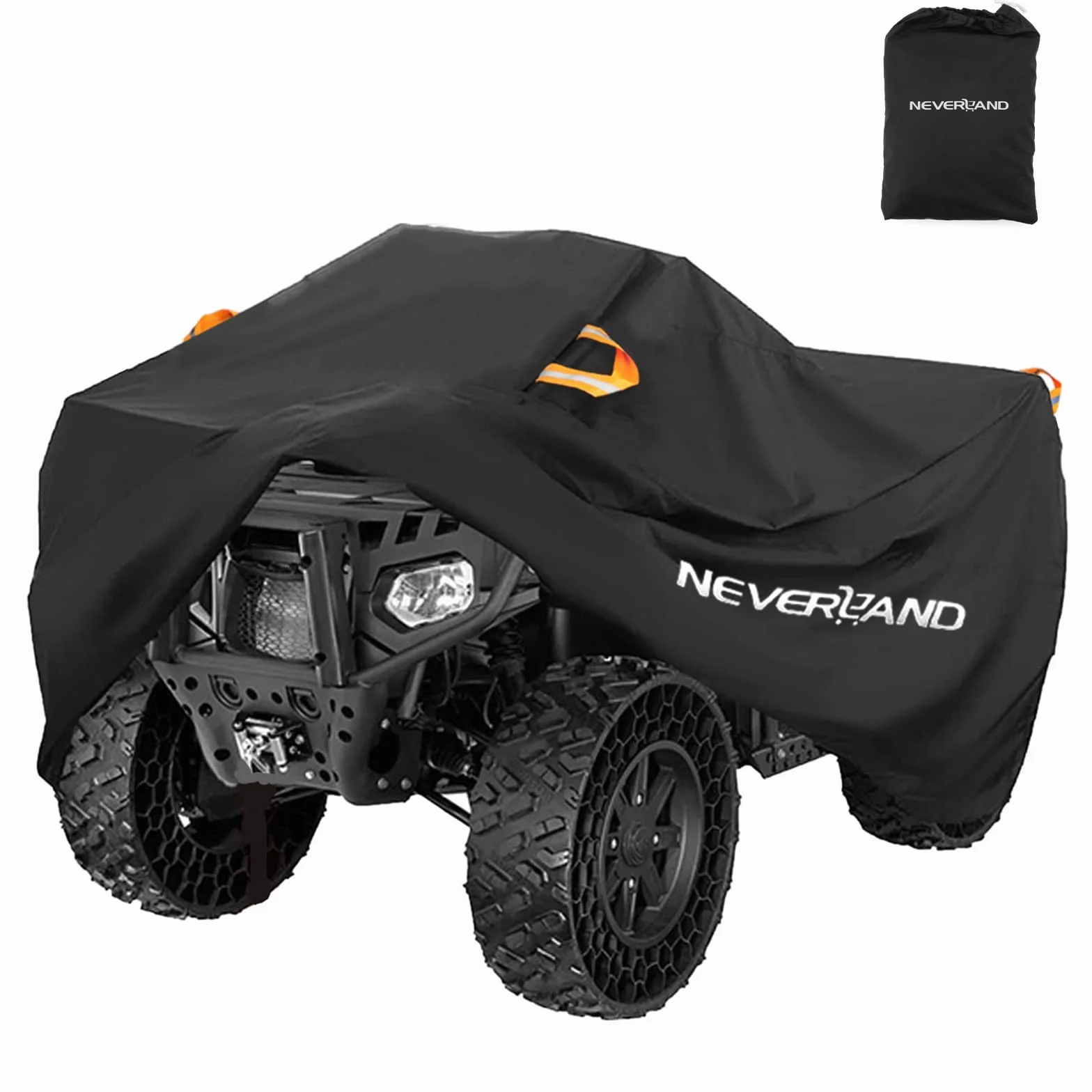 NEVERLAND Pokrowiec na ATV, wodoodporny, wytrzymały pokrowiec na 4 koła, całoroczna odporna na warunki atmosferyczne, na zewnątrz, ochrona przed promieniowaniem UV do Polaris Kawasaki, Yamaha, Suzuki, Honda (duży)