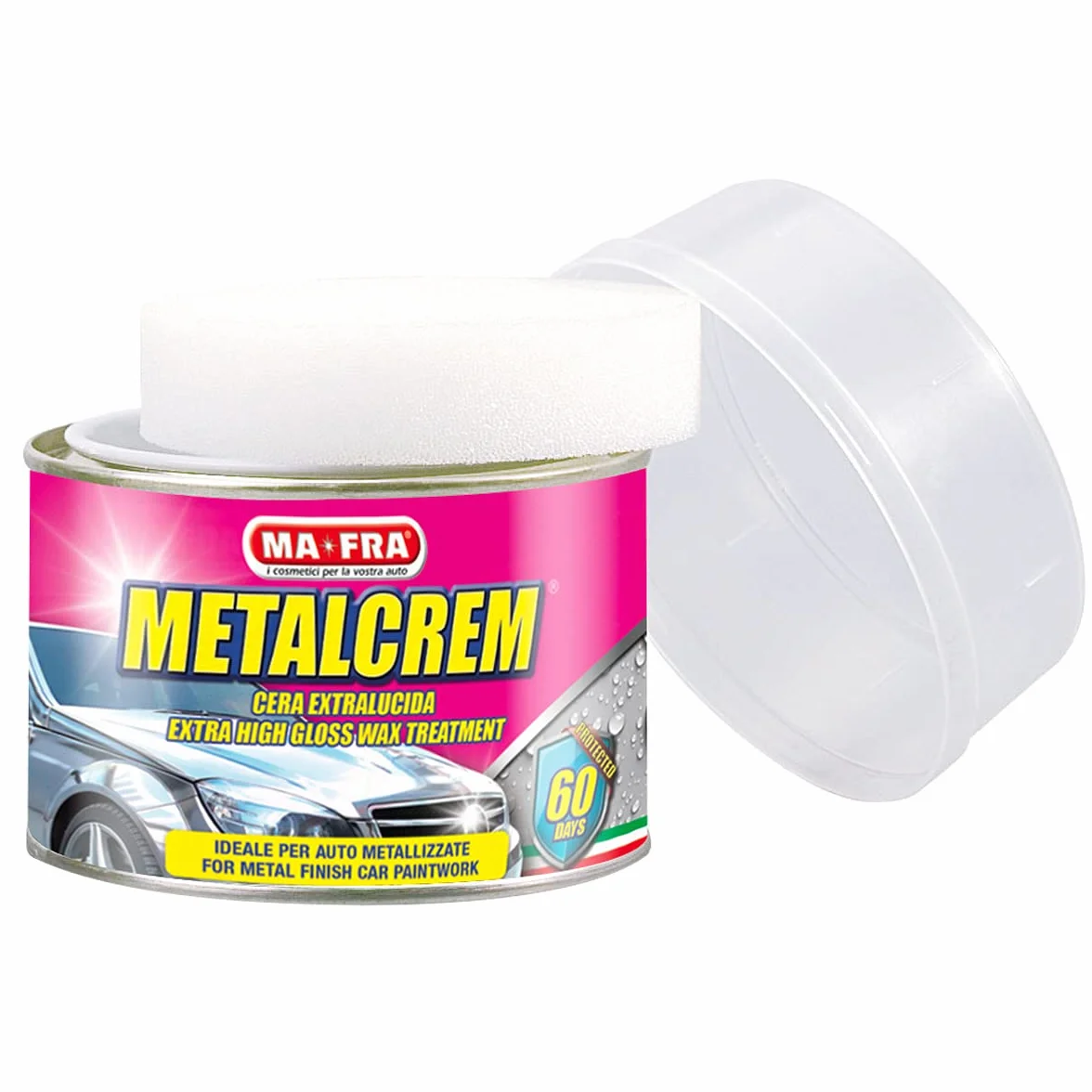 Ma-Fra, Metalcrem, Krem do Polerowania Karoserii Metalowych, Bogaty w Woski Syntetyczne, Tworzy Warstwę Ochronną, Przywraca Oryginalny Kolor Lakieru, Rozmiar 250 ml