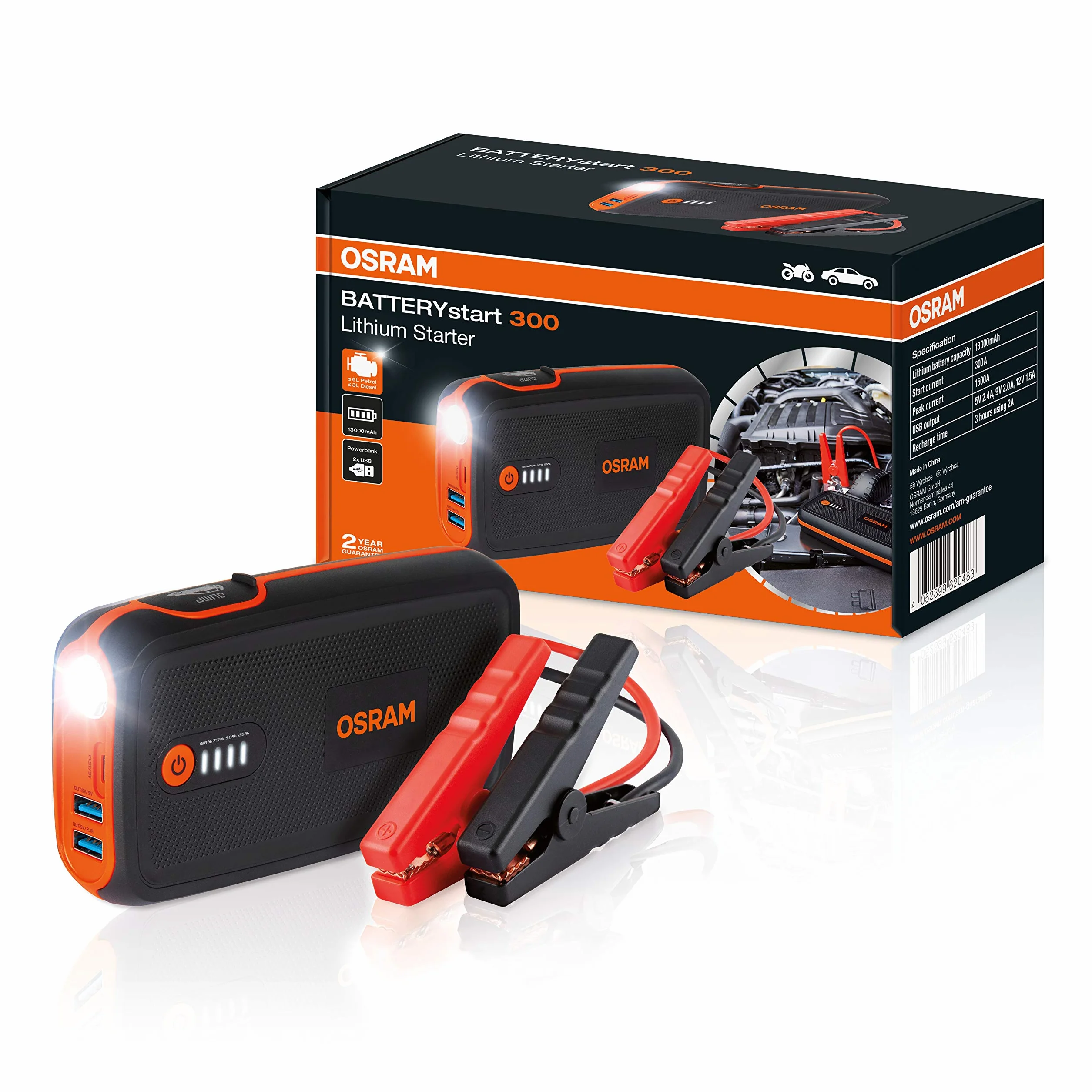 OSRAM BATTERYstart 300 rozrusznik samochodowy 13000 mAh