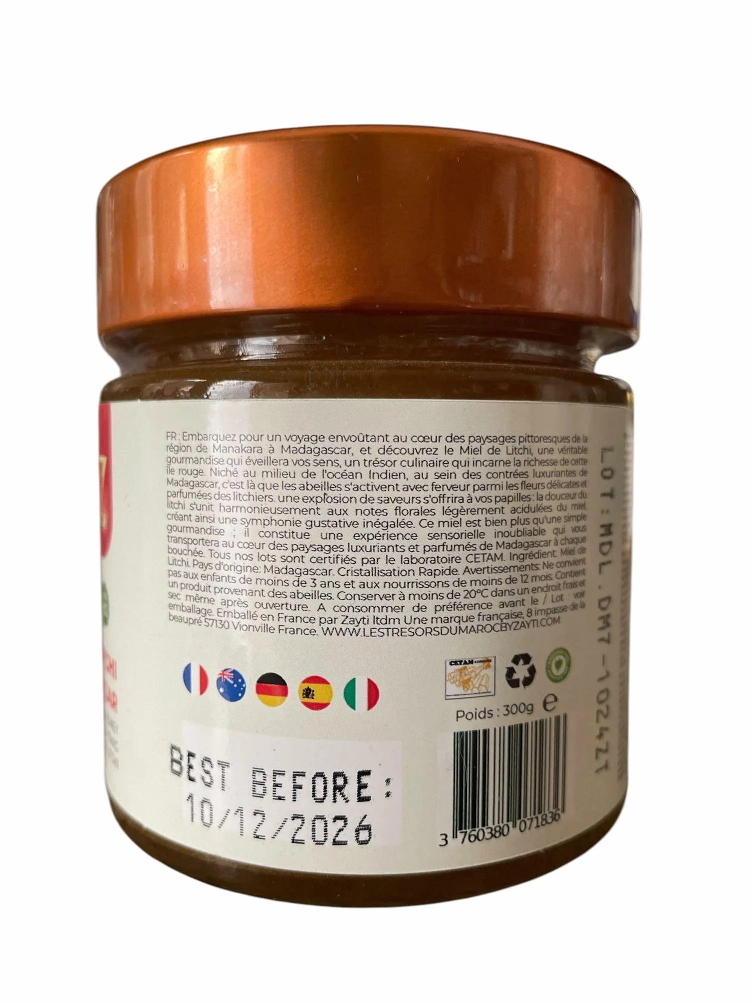 Miód De Litchi De Madagaskaru 300g Naturalny Rzadki Unikalny