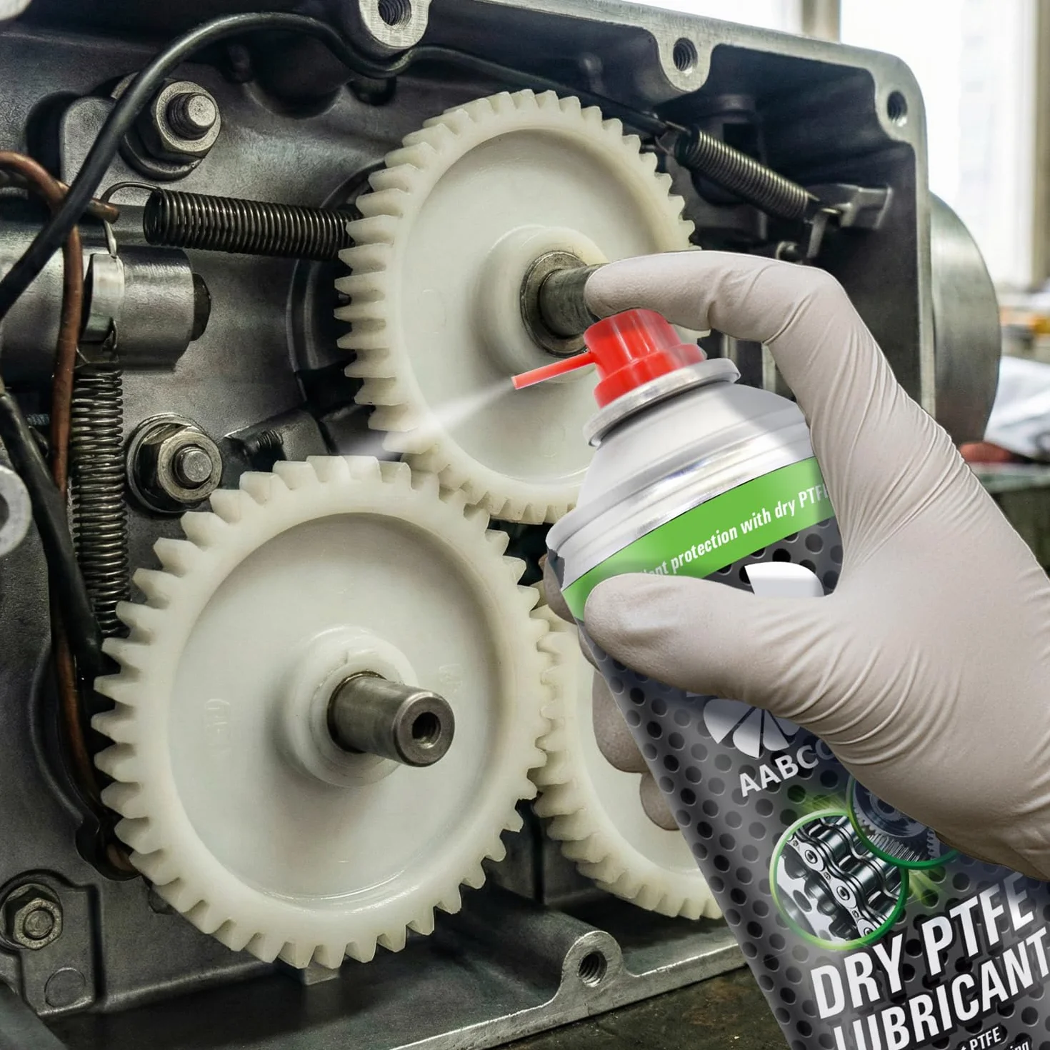 AABCOOLING Dry PTFE Lubricant 400 ml, suchy smar teflonowy w Spreju do motocykli, łańcucha, łożysk, linek i przegubów – zmniejsza tarcie, chroni przed korozją