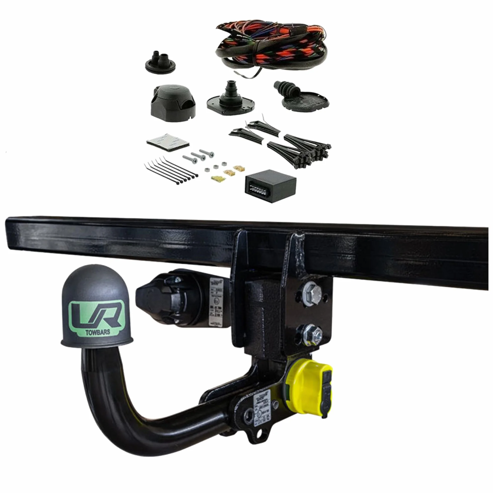 UmbraRimorchi Odłączany pionowy hak holowniczy i 7-pinowe okablowanie specyficzne 39037/VM+TO29507U kompatybilne z Toyota RAV4 2019-2020