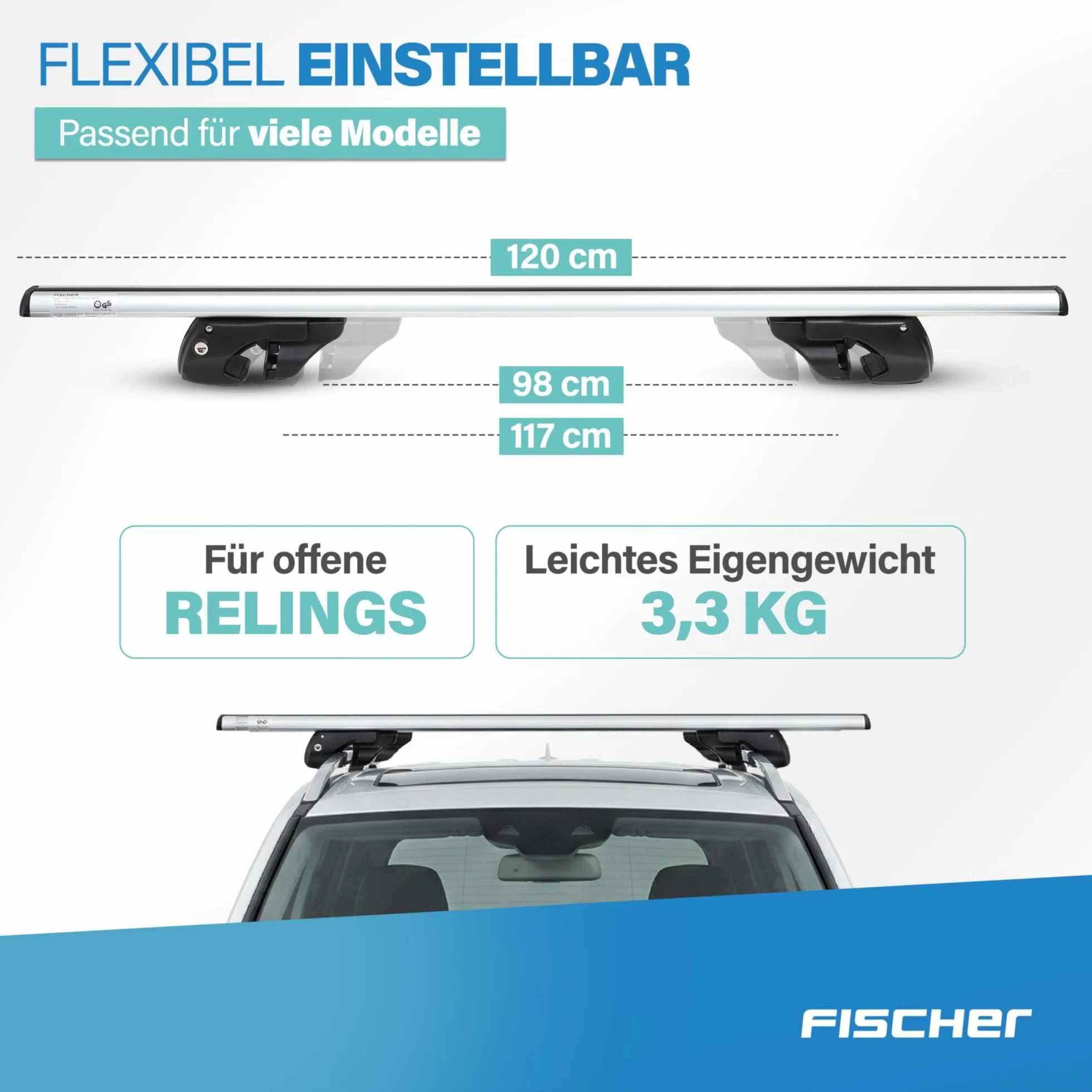 Fischer 126004 Bagażnik, Srebrny/Czarny, L