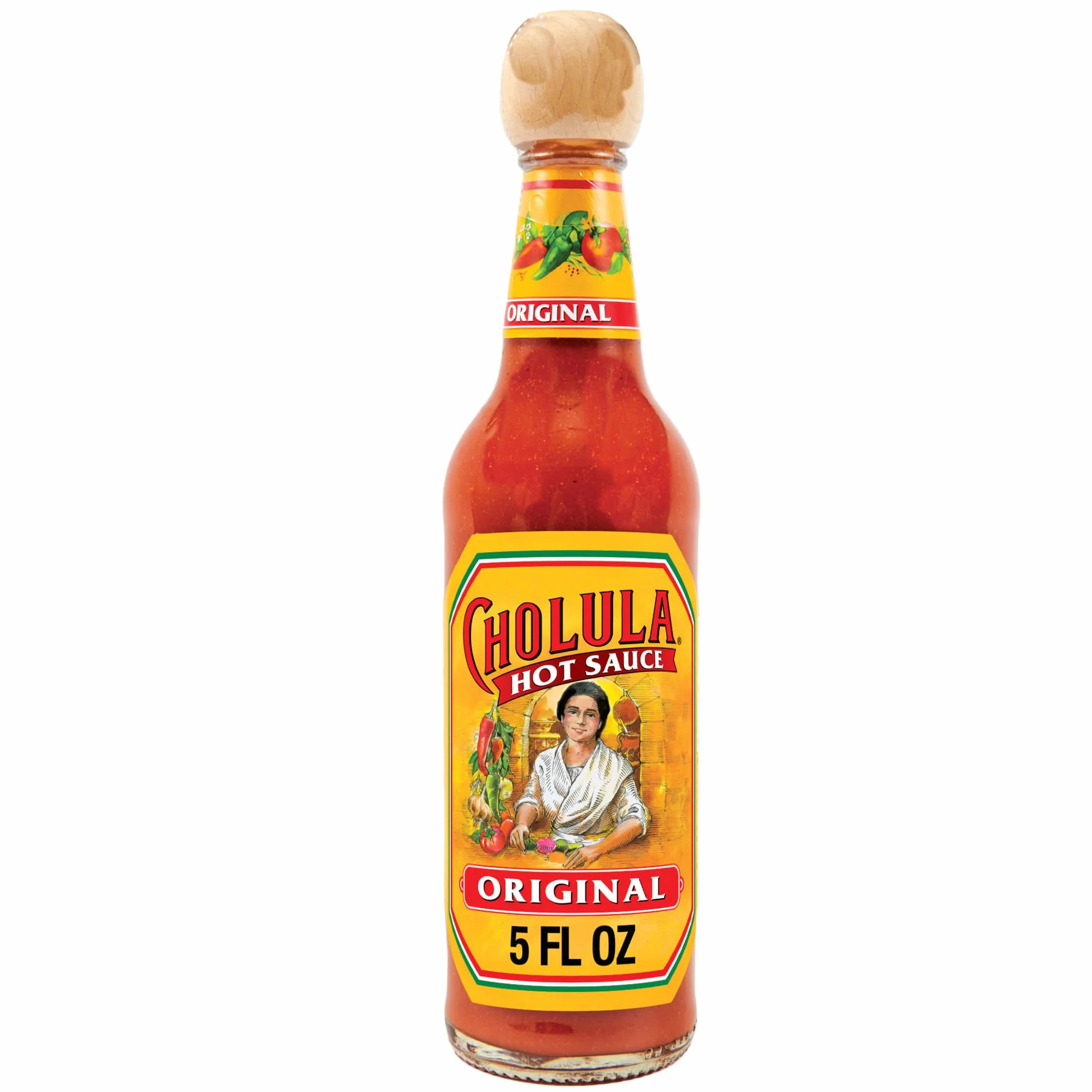 Cholula Oryginalny gorący sos z drewnianą nakładką, 5 oz