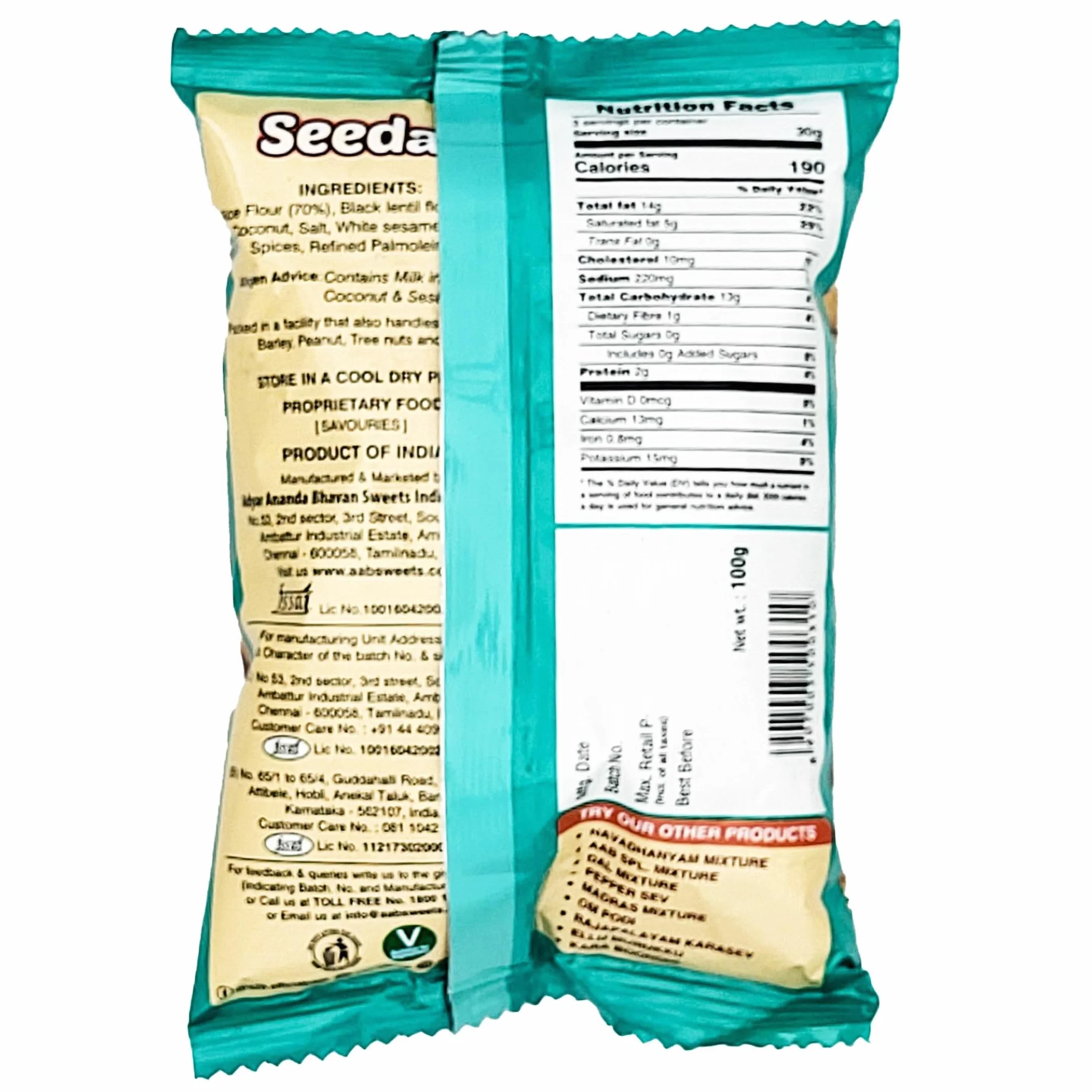 A2B Seedai Indyjska przekąska 100g
