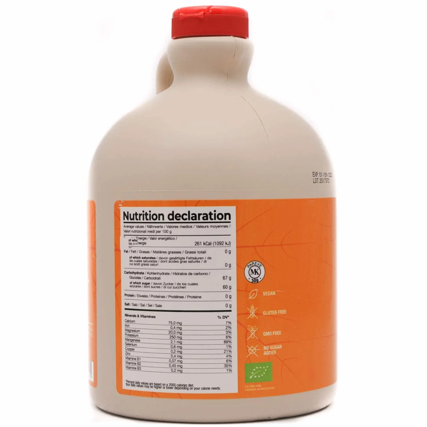 MapleFarm BIO Syrop Klonowy Klasa A Dark Robust Taste Dzbanek 1,89 L Pure Organic