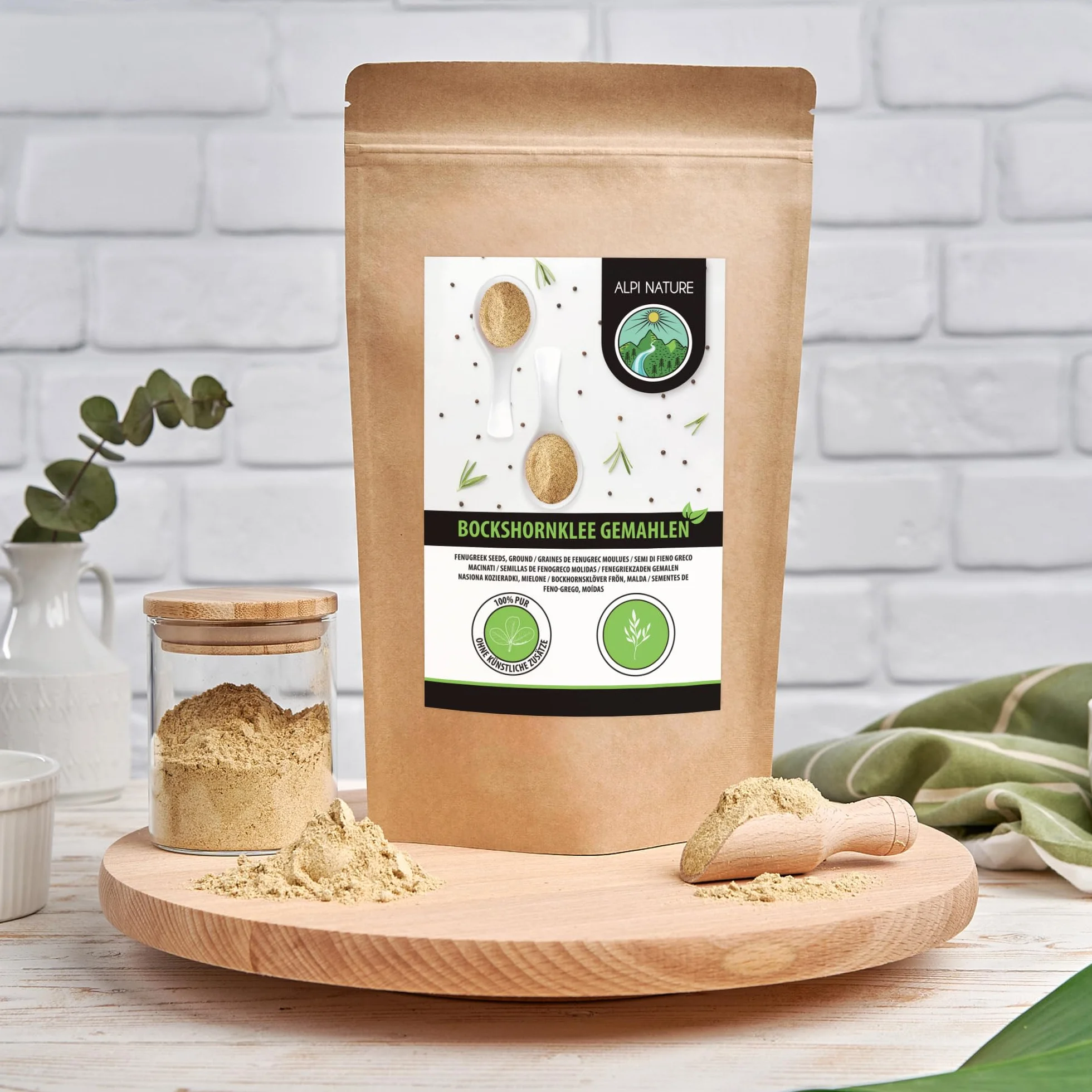 Alpi Nature Proszek z Kozieradki 1kg, Mielone Nasiona Kozieradki, Mielone Nasiona Methi do Gotowania