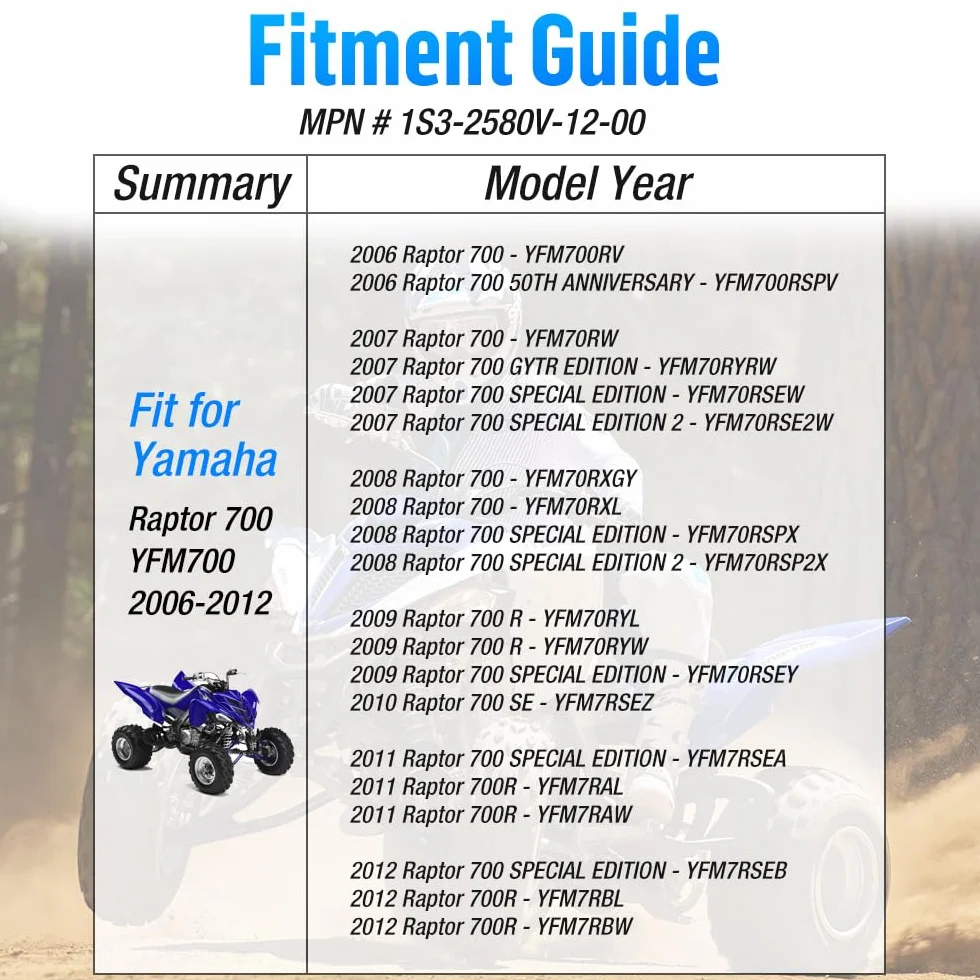 Zacisk hamulcowy tylny z okładzinami do Yamaha Raptor 700 YFM700 2006–2012#OEM 1S3-2580V-12-00