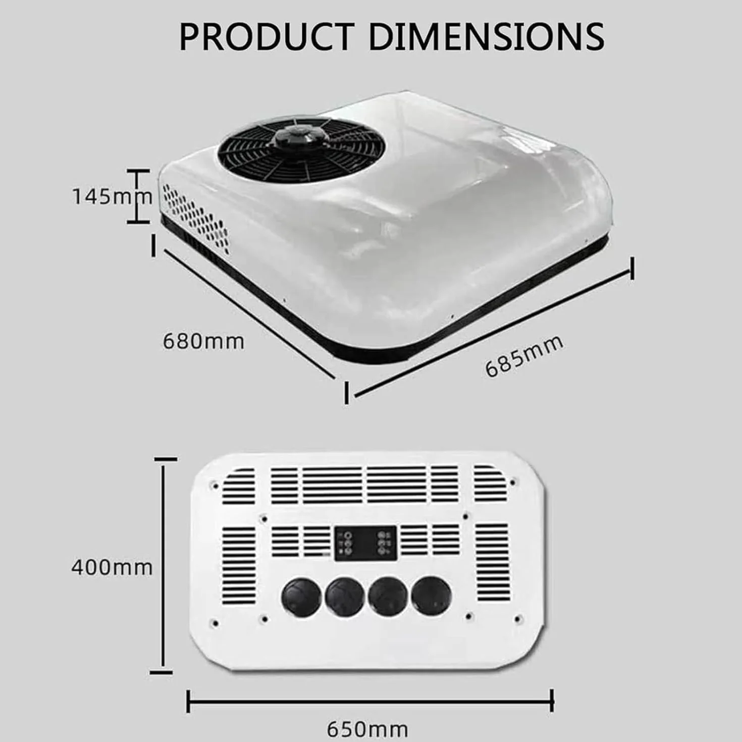 12V/24V Dc Dachowy Klimatyzator, Ciężarówka RV Dachowy Klimatyzator, Szybkie Chłodzenie I Ogrzewanie, Niski Poziom Hałasu Oszczędność Energii Dla Samochodów/Ciężarówek,White-24V