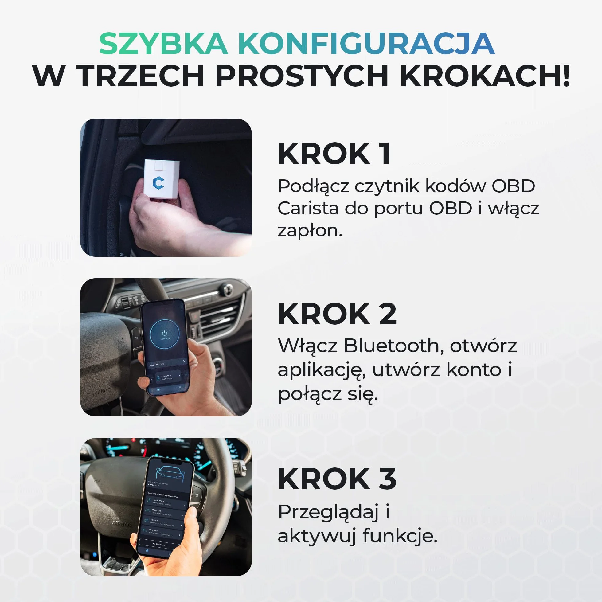 Carista OBD – Skaner Bluetooth: Diagnostyka, personalizacje, narzędzia serwisowe i dane na żywo dla pojazdów (Wymagana subskrypcja)