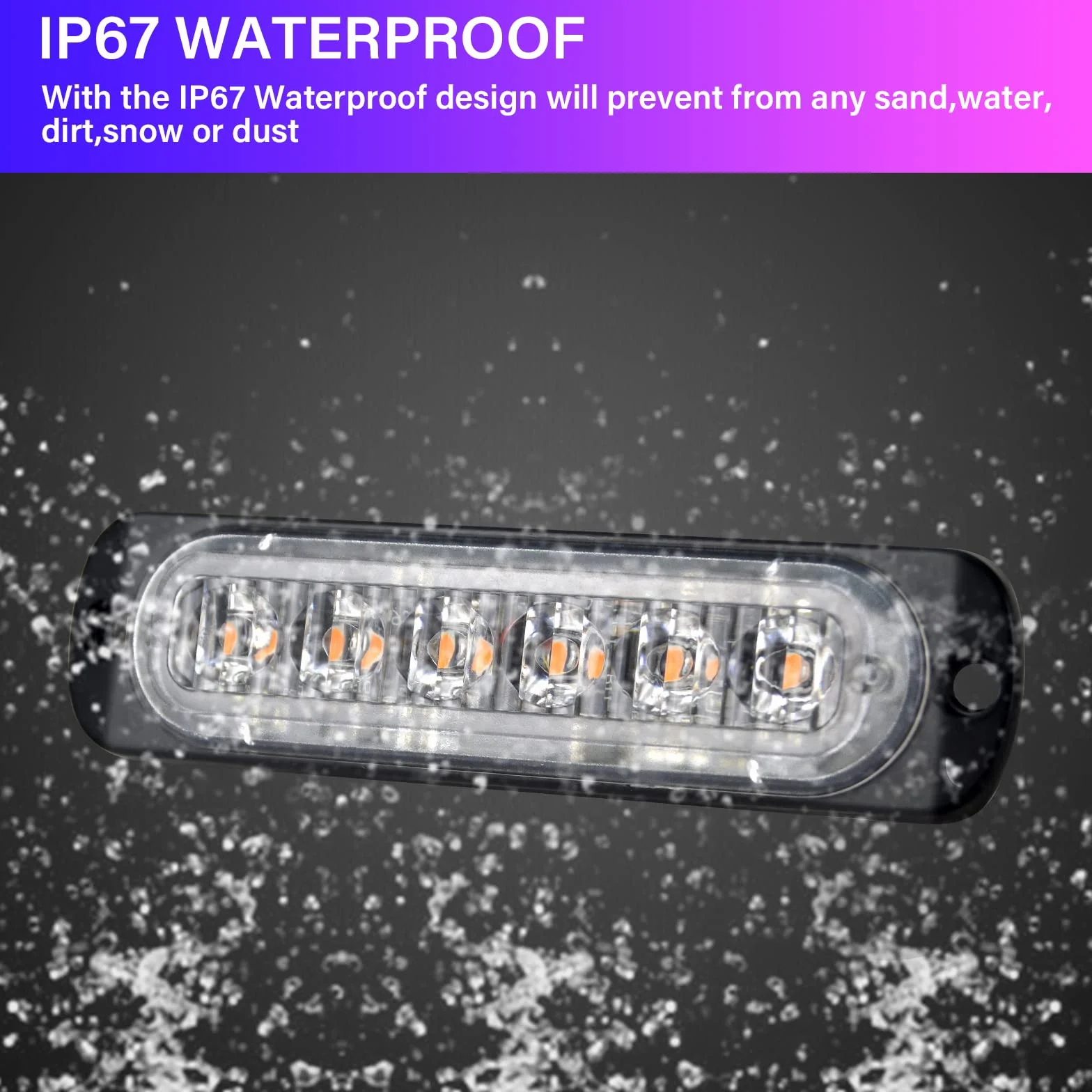 RIGIDON migające światła awaryjne, 6 V 24 V 12 LED, bursztynowe światło ostrzegawcze, stroboskopowe, awaryjny panel świetlny LED, wodoodporny, uniwersalny, do samochodów ciężarowych, terenowych, SUV, 3000 K, 4 szt.