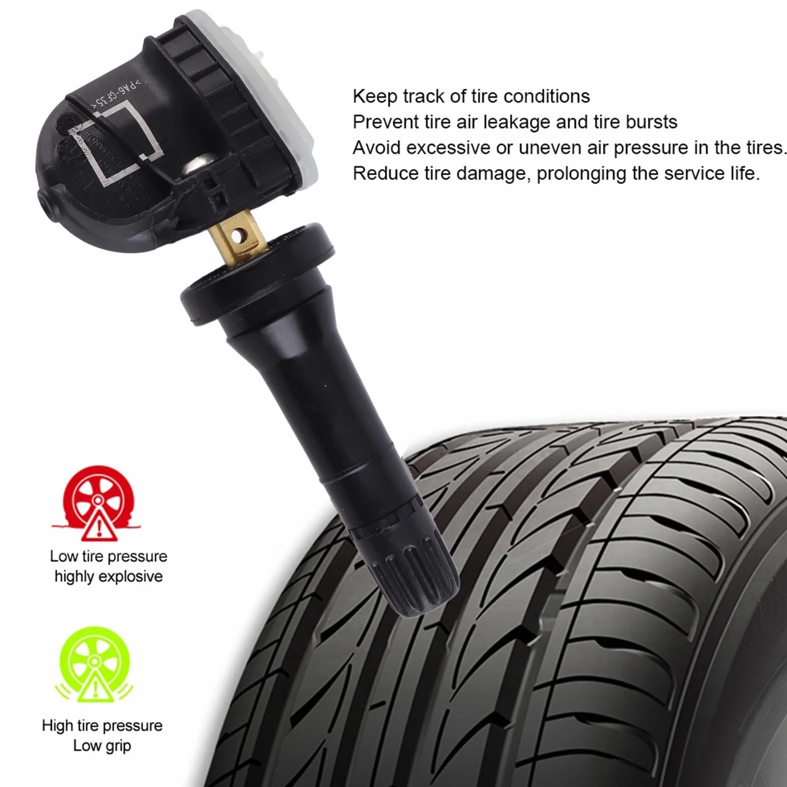 Czujnik Ciśnienia w Oponach 4 szt. Gumowy TPMS dla Ecosport/Fiesta/Focus