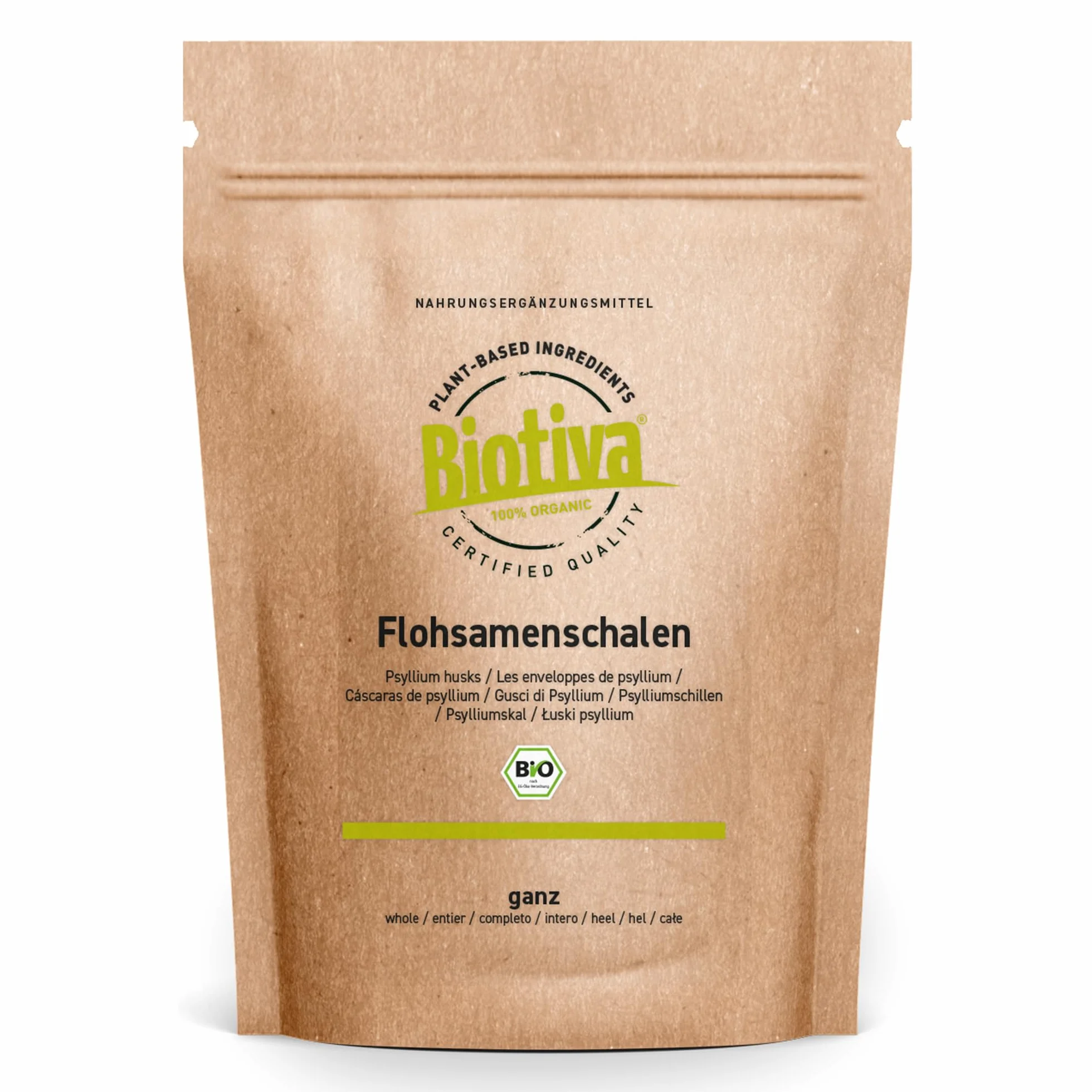 Babki płesznika łuski organiczne Psyllium 99% 500 g bogata w błonnik zamykana torba