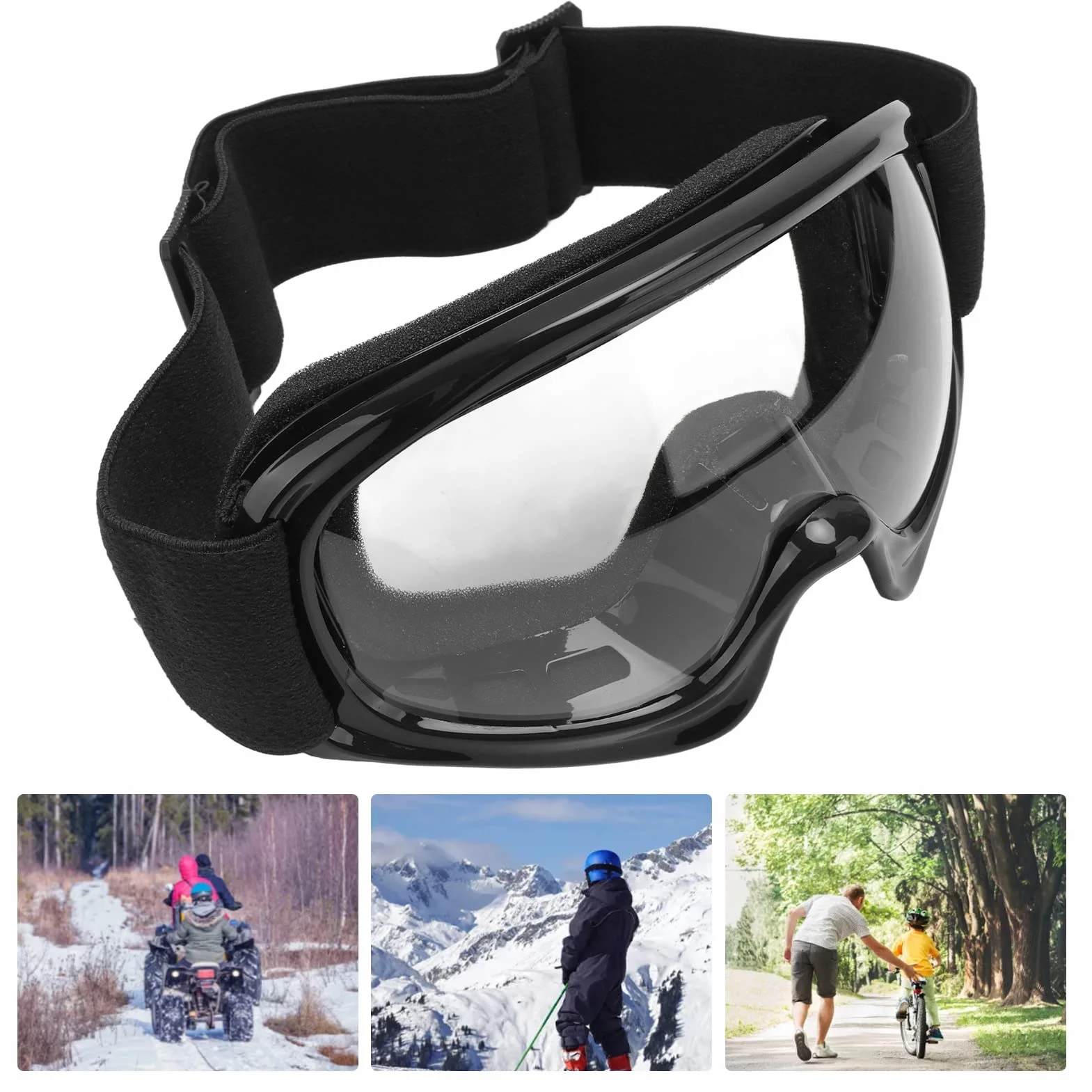 Gogle Dirt Bike, Wiatroodporne Gogle Motocyklowe Motocross, Regulowane Wygodne Gogle Snowboardowe, Gogle ATV do Jazdy na Rowerze Przełajowym Codzienne Podróże Wspinaczka Górska