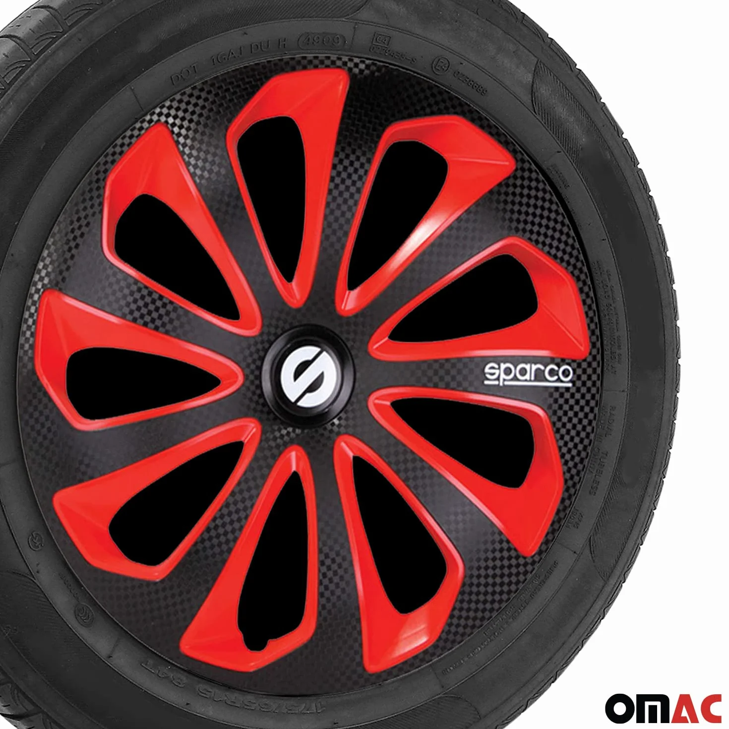 Sparco SP 1575BKRDC zestaw pokrowców na koła sycylia 15 cali czarny/czerwony/węglowy