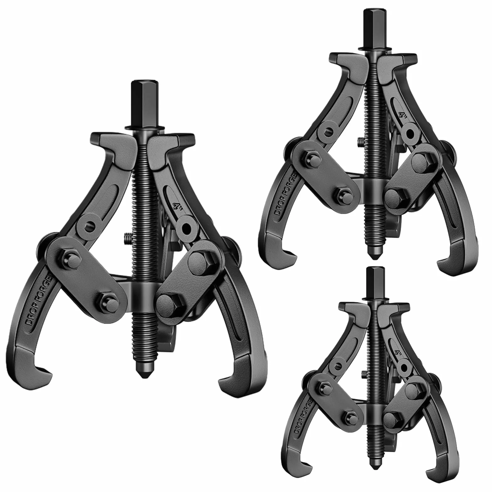 3 x ściągacz do łożysk z 3 ramionami [75 + 100 + 150 mm / 3" + 4" + 6"] dwa/trzy ściągacze łożysk, ściągacz szczękowy zewnętrzny/wewnętrzny, narzędzie samochodowe do łożysk kulkowych, kół zębatych
