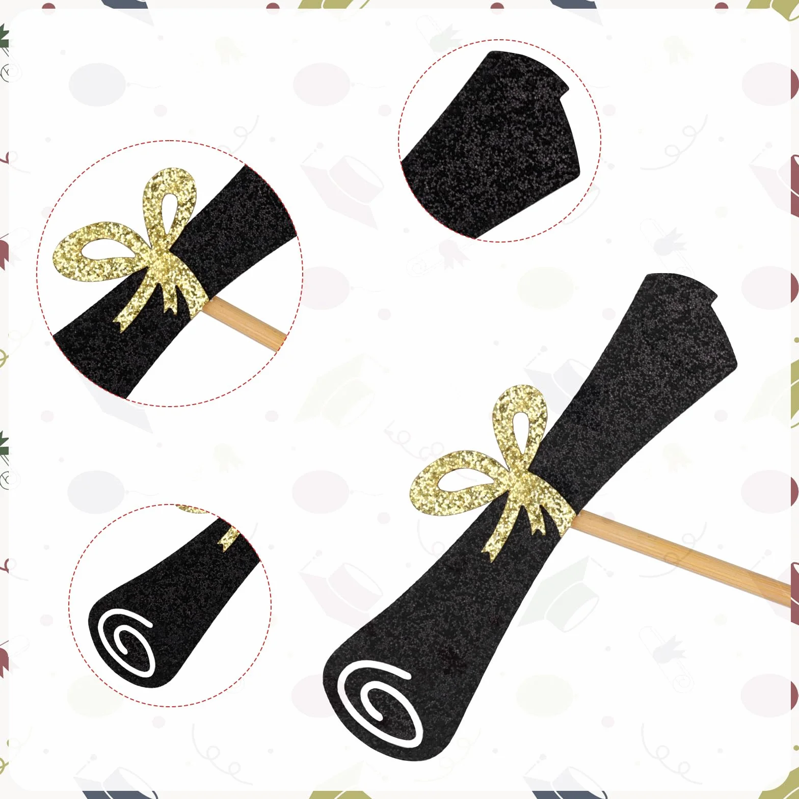 36 Sztuk Graduation Cupcake Toppers, 3 Style Wykaszarki do Babeczek Brokatowe Wykaszarki do Ciastek z Dyplomem na Akcesoria na Impreze Tematyczna z Okazji Ukonczenia Szkoly