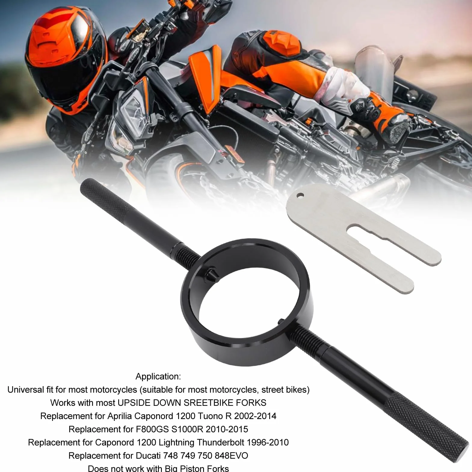 Aluminiowe Narzędzie do Ściskania Sprężyn Widelca Motocykla Zestaw Serwisowy z Kluczem Promieniowym