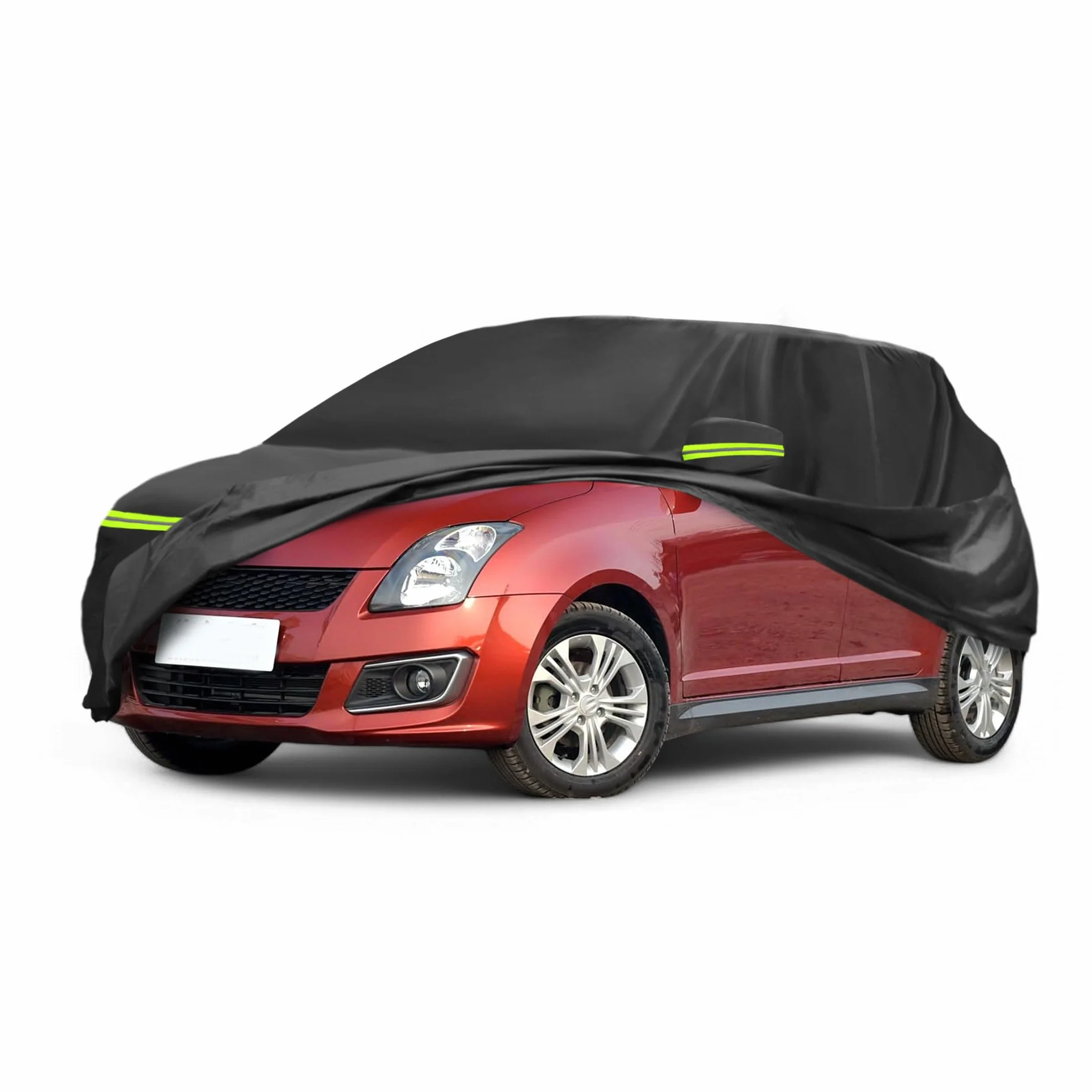 A ABSOPRO Pokrowiec samochodowy do Suzuki Swift IV/V 2011-2023, 210D-PU, do użytku na zewnątrz, pełna osłona na wszystkie warunki atmosferyczne, wodoszczelna, wiatroszczelna, ochrona przed słońcem, z