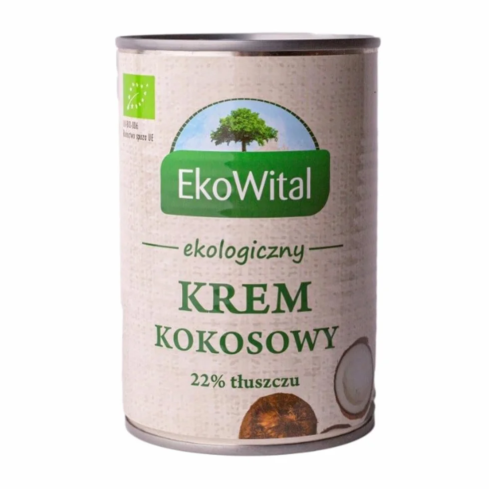 Krem kokosowy 22% tłuszczu BIO 400 ml Ekowital