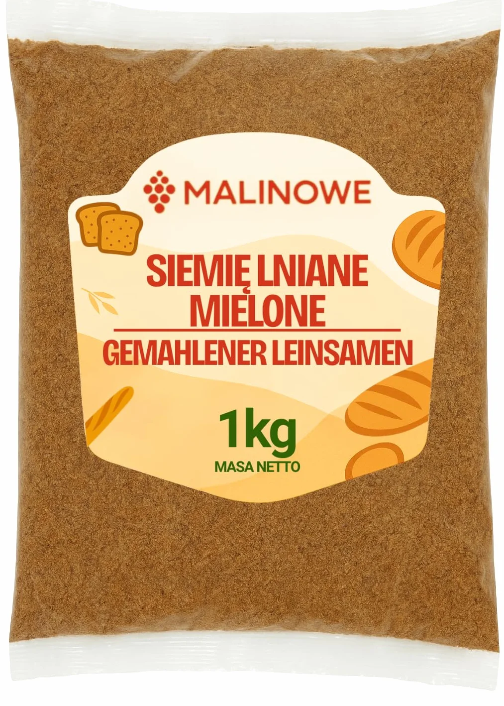 Malinowe SIEMIĘ LNIANE MIELONE 1kg Mielony Naturalny