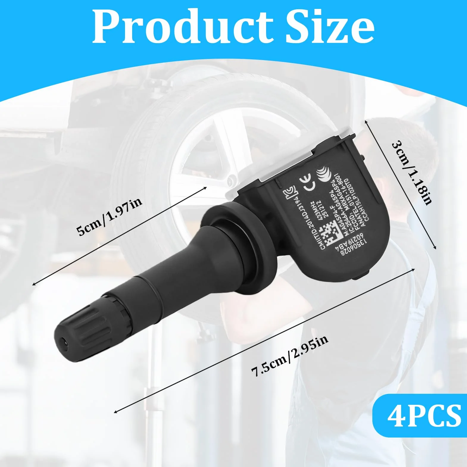 4 sztuki czujników ciśnienia w oponach, TPMS, czujnik RDKS do Opel Adam, Astra Corsa, Corsa, Insignia, Meriva, Zafira, Vauxhall, Astra MK VIl 7, Cadillac XT4, Chevrolet Equinox 13506028