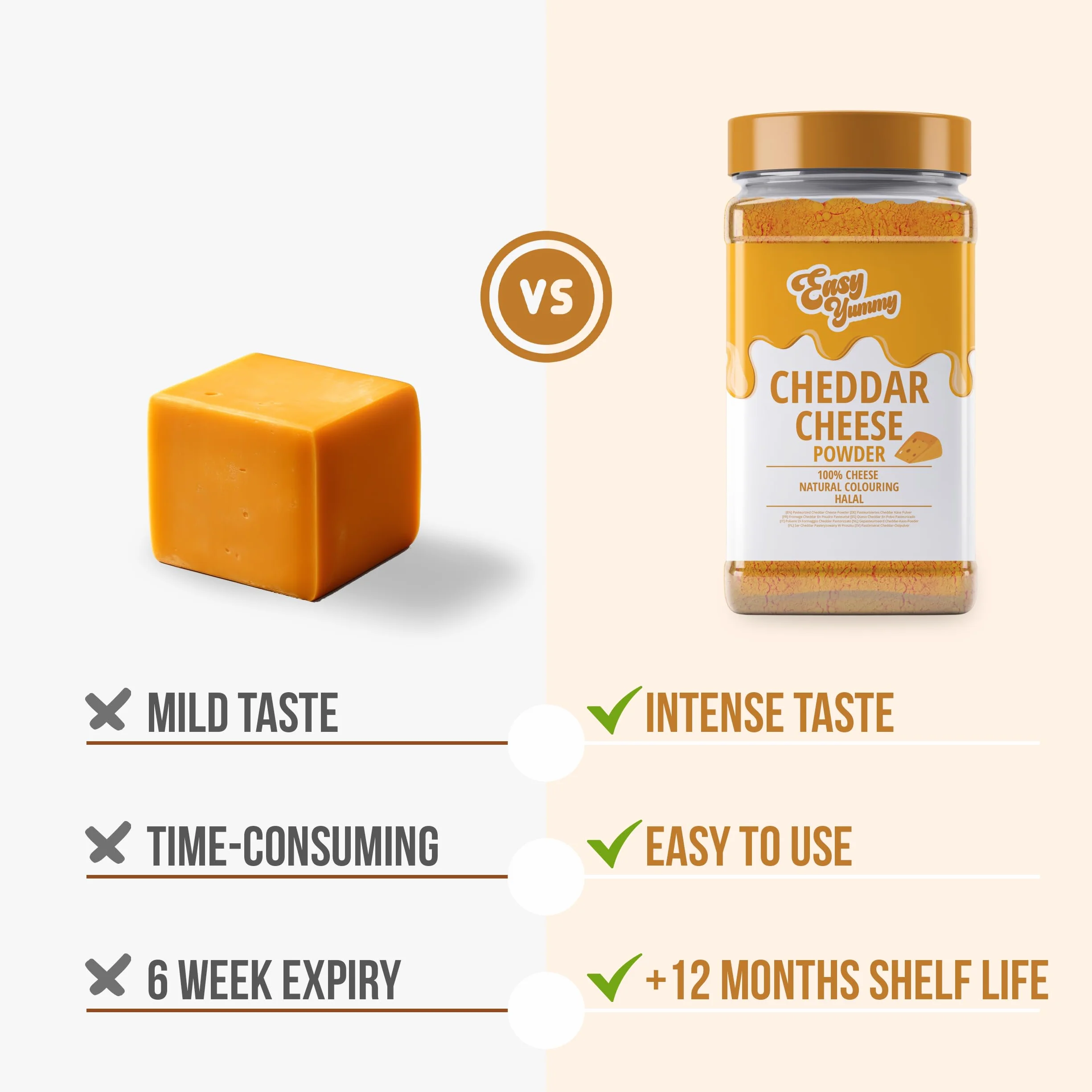 Ser Cheddar w proszku 300 g EASY YUMMY