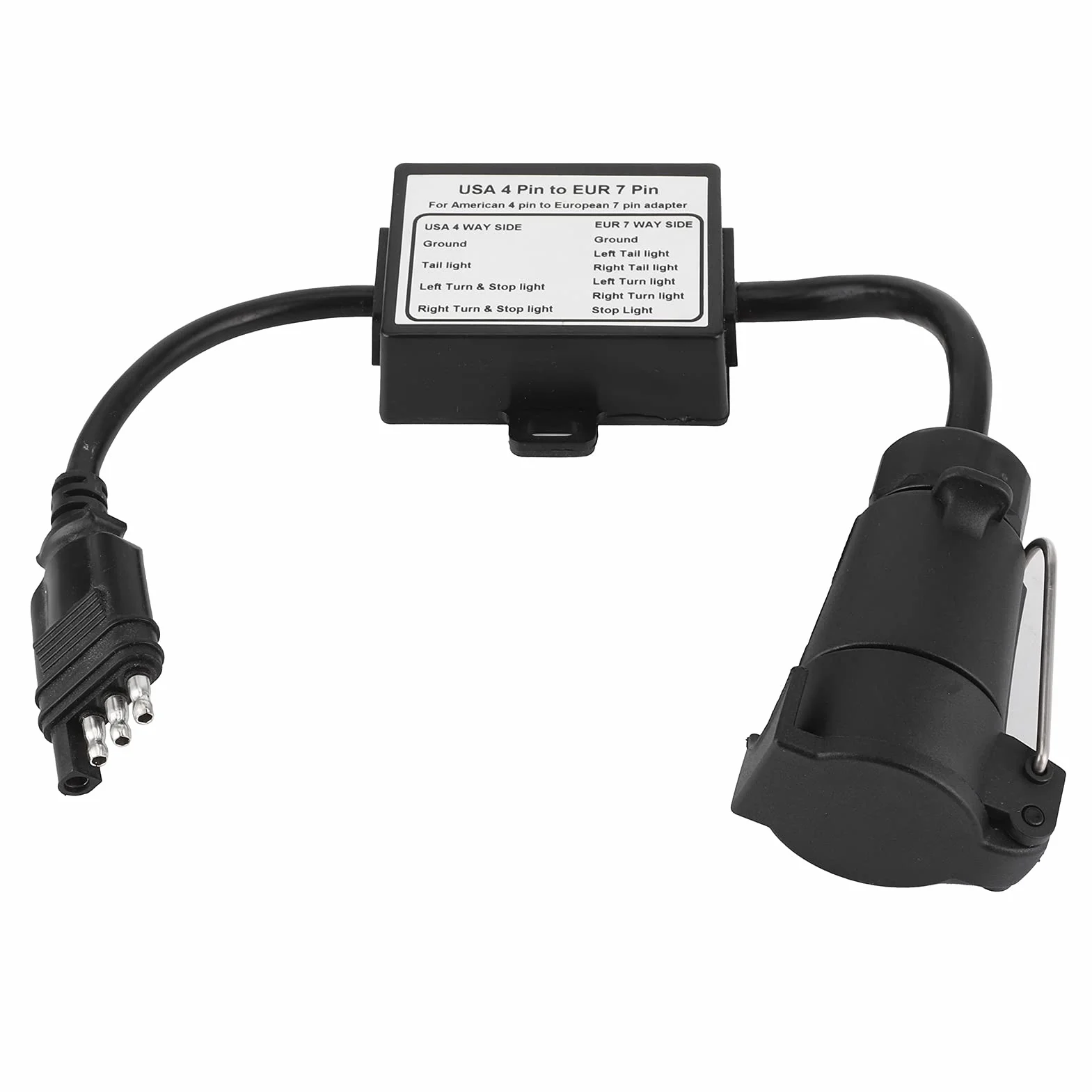Złącze Wtykowe Przyczepy, Konwerter Światła, Adapter Wtyczki, Elektryczny USA 4-stykowy do 7-stykowego Adaptera EUR, Stop/Separacja Sygnału Hamowania