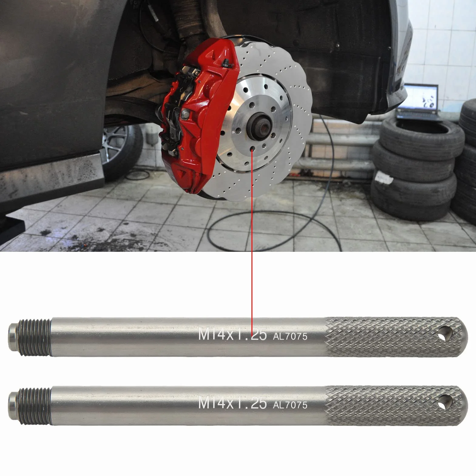 2 sztuki kołek wyrównywania koła M14 X 1,25/M14 X 1,5 uchwyt koła ze stopu aluminium kołek felgi, kołek kierowcy, narzędzie do prowadzenia montażu do wymiany opon (M14 x 1.25)