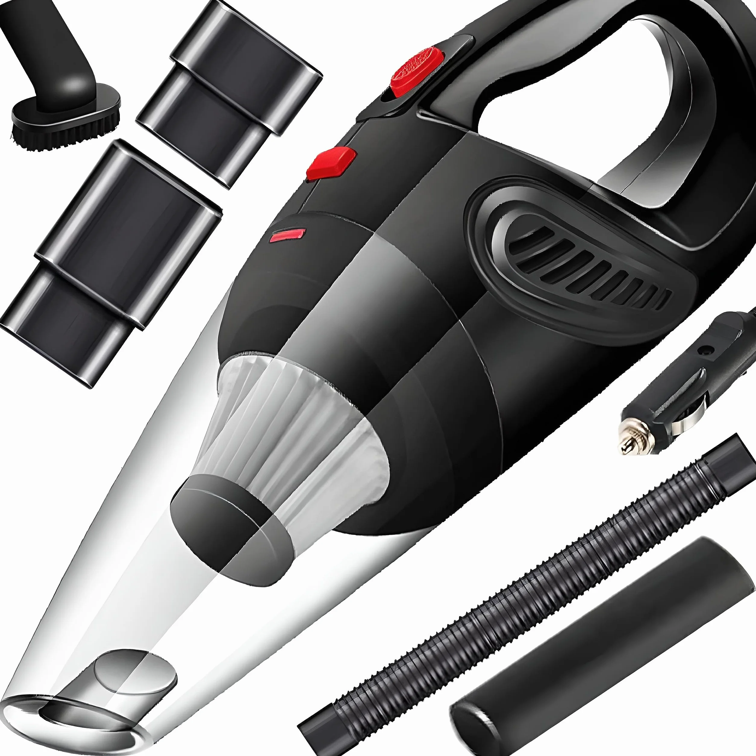 Retoo Odkurzacz 4-w-1 Samochodowy DC 12V 120W 4200Pa HEPA z Kablem 4,8 m