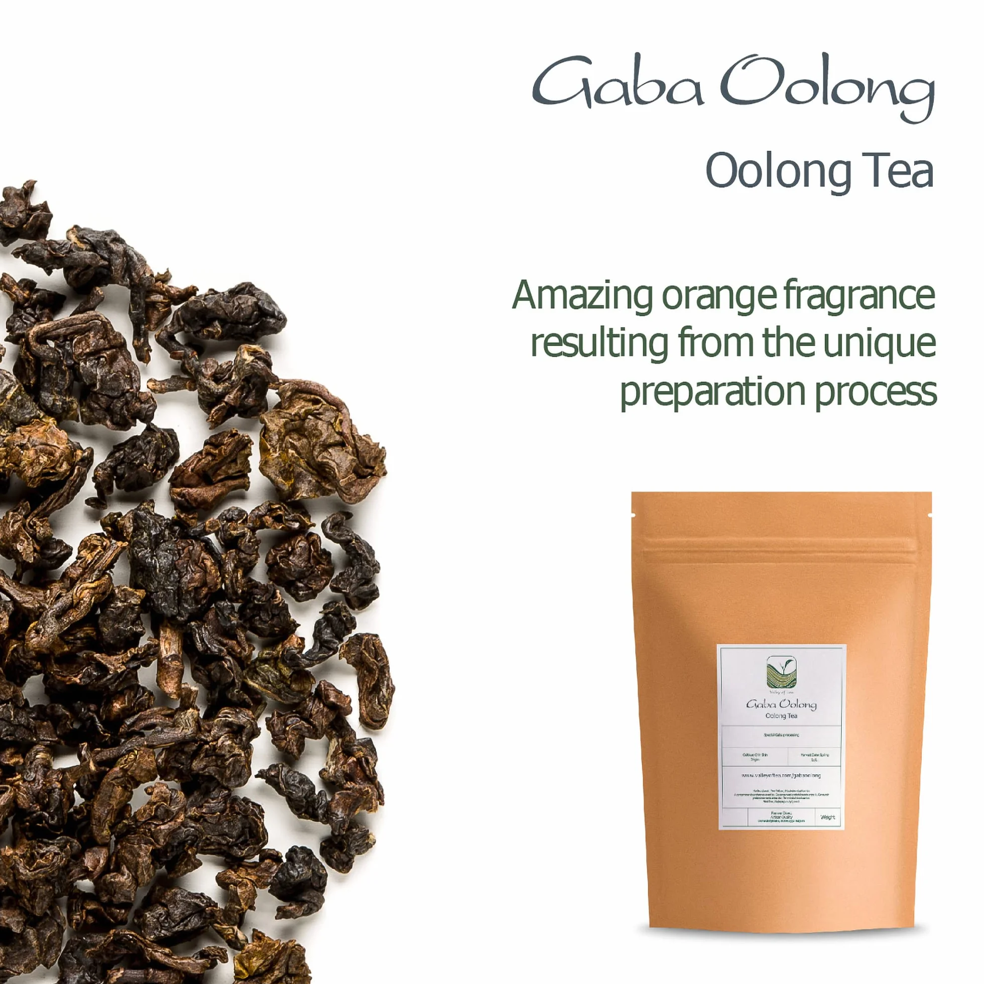 GABA Oolong Tea From Taiwan - Taiwanese Green Gaba Wu Long Tea 100g