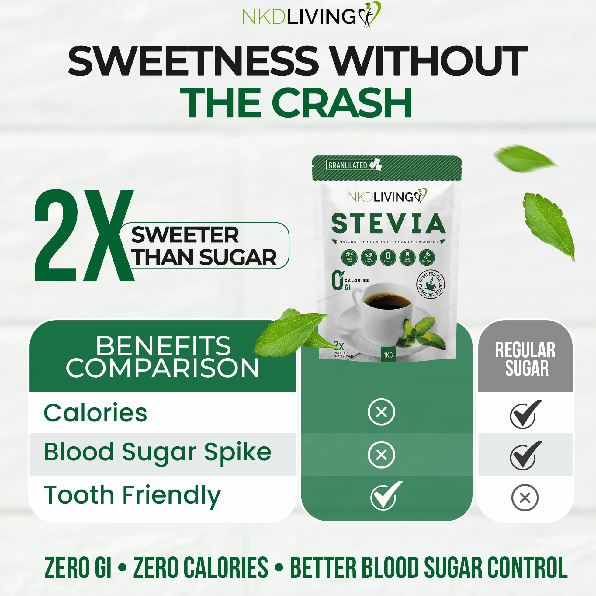 NKD Living Stevia słodzik granulat - 1 kg