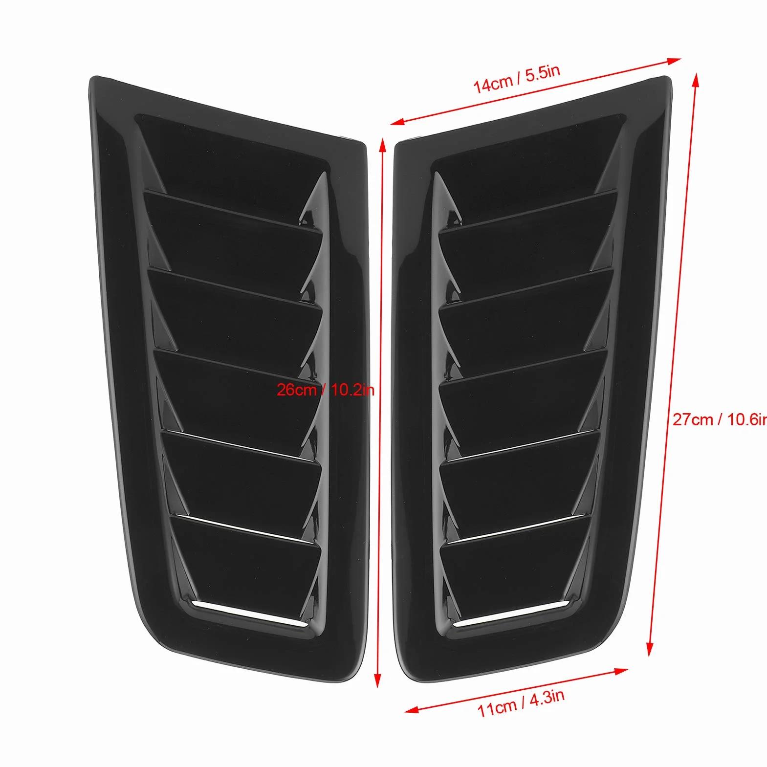 Akozon Maska samochodu Vent Scoop Kit Przepływ powietrza Okiennice wlotu powietrza Kaptur Vent Osłona maski dla Focus RS MK2 Style (czarny)