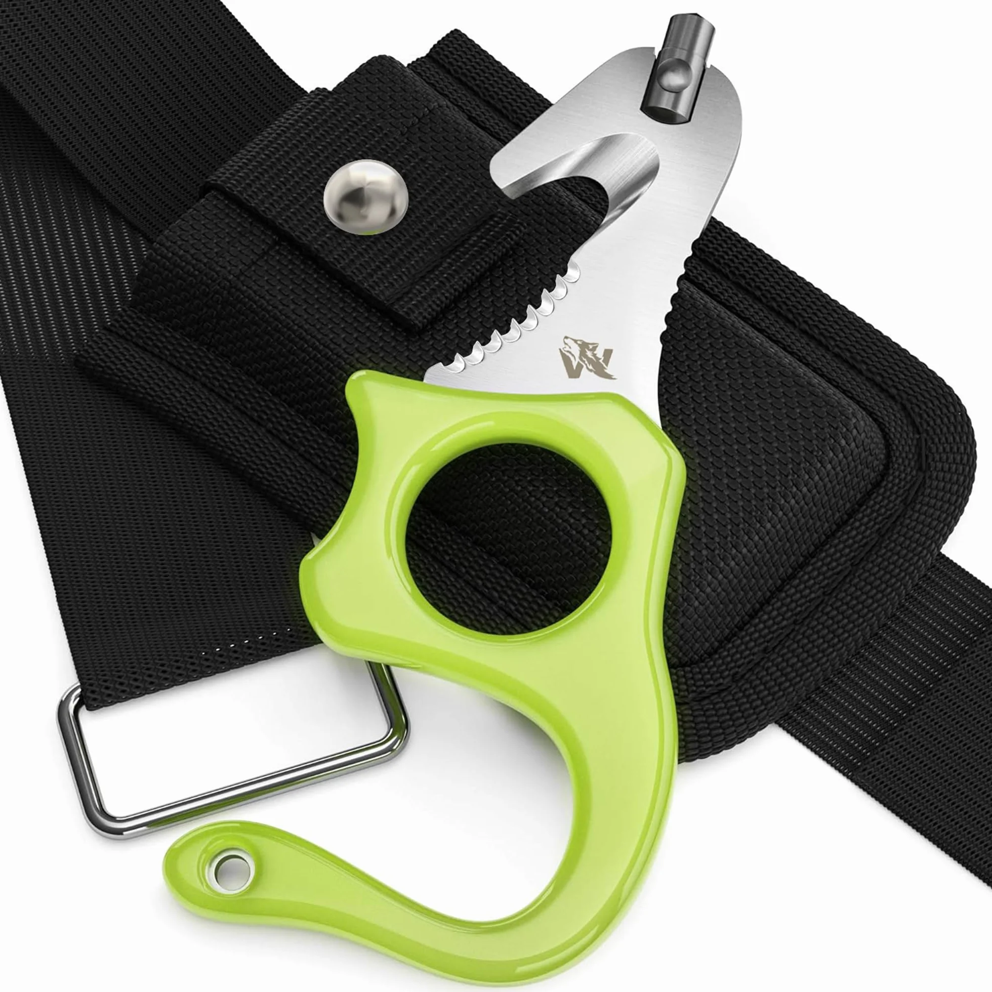 Wolfgangs Rescue Tool 440C Stahl Gurtschneider Notfallhammer Auto Leuchtfunktion