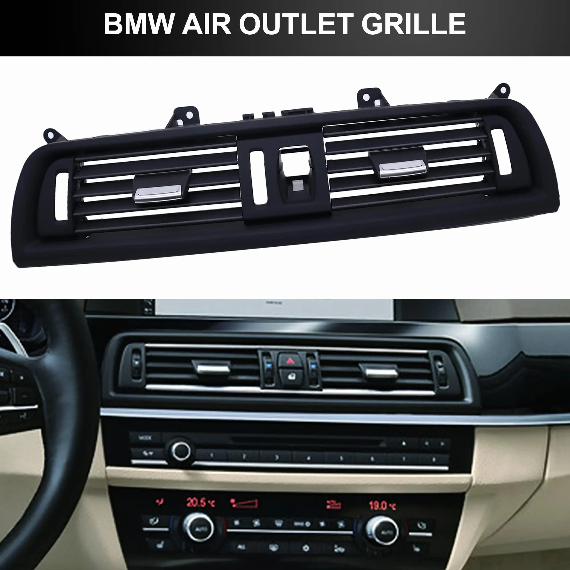 Przednia kratka wentylacyjna AC zamiennik wentylacji kompatybilny z BMW serii 5 F10/F11 520 523 525 528 530 535 550 2010-2016 środkowa konsola wentylacyjna AC przednia kratka wentylacyjna
