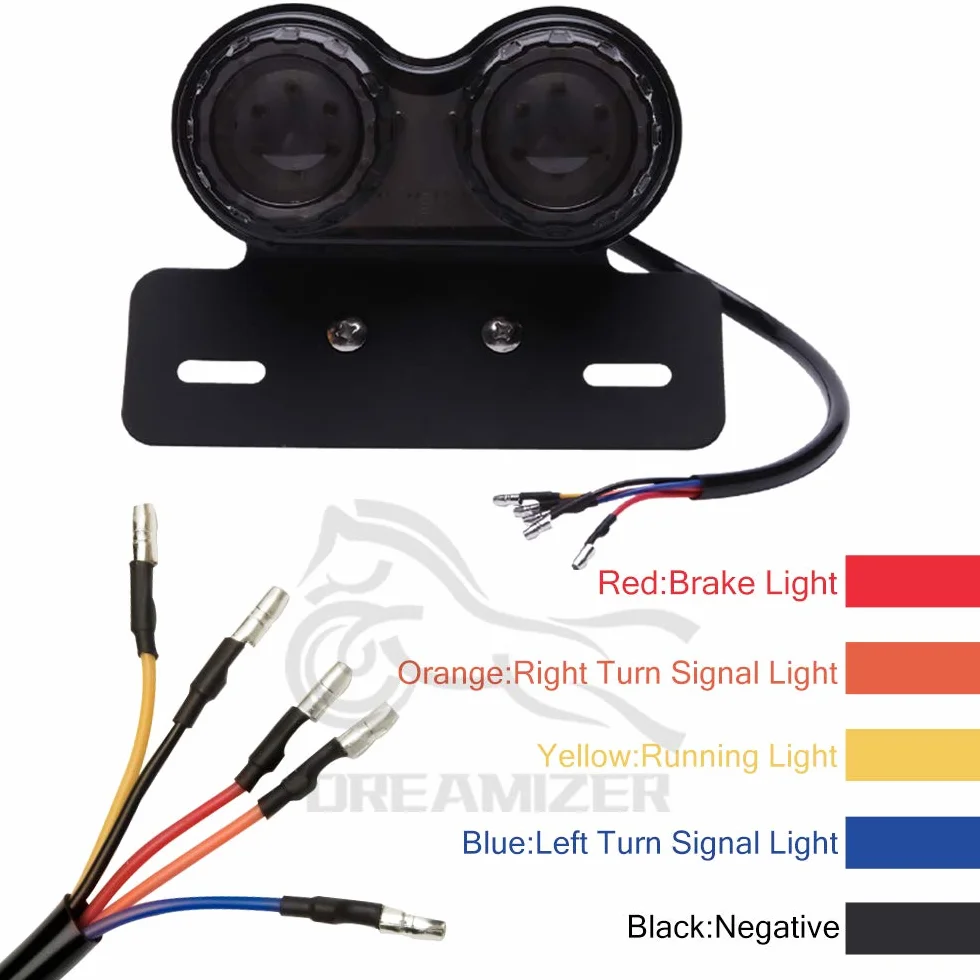 DREAMIZER Uniwersalne 40 diod LED podwójne tylne światło hamowania kierunkowskazy lampa do biegania z uchwytem tablicy rejestracyjnej