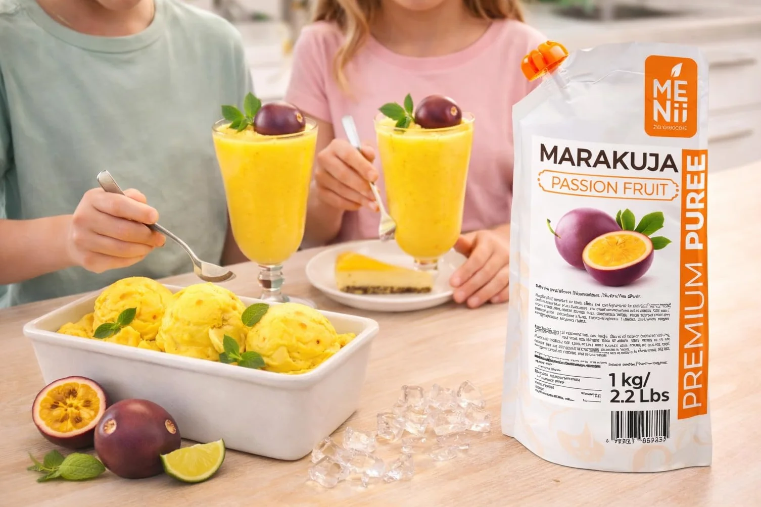 Puree z marakui 1 kg z cukrem bez pestek gładkie tropikalne owoce do deserów