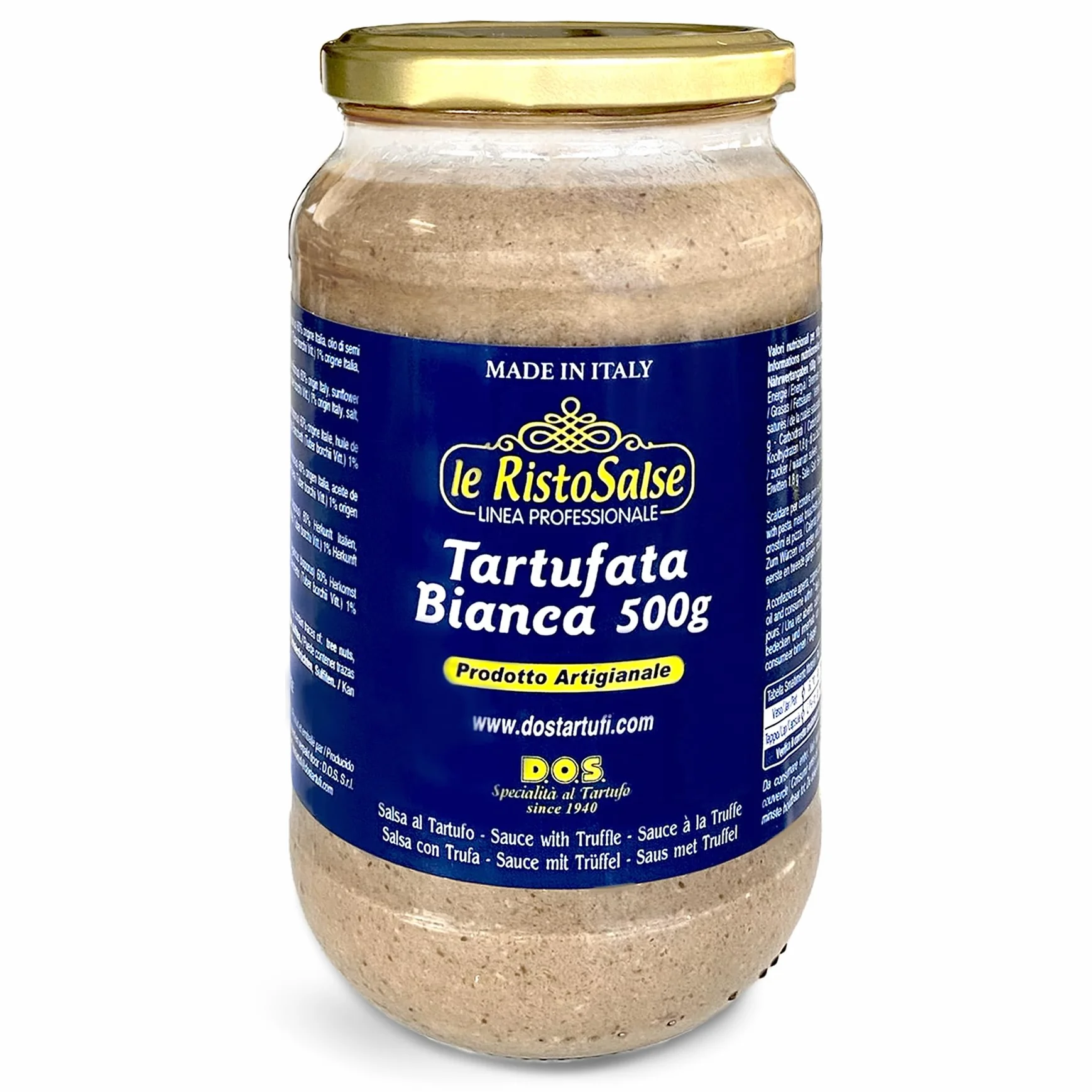 DOS Tartufi - Biały sos truflowy | Ręcznie robiony, bez konserwantów | Do makaronu, mięsa, bruschetty, pizzy | Używany w restauracjach | Produkt włoski, 500g
