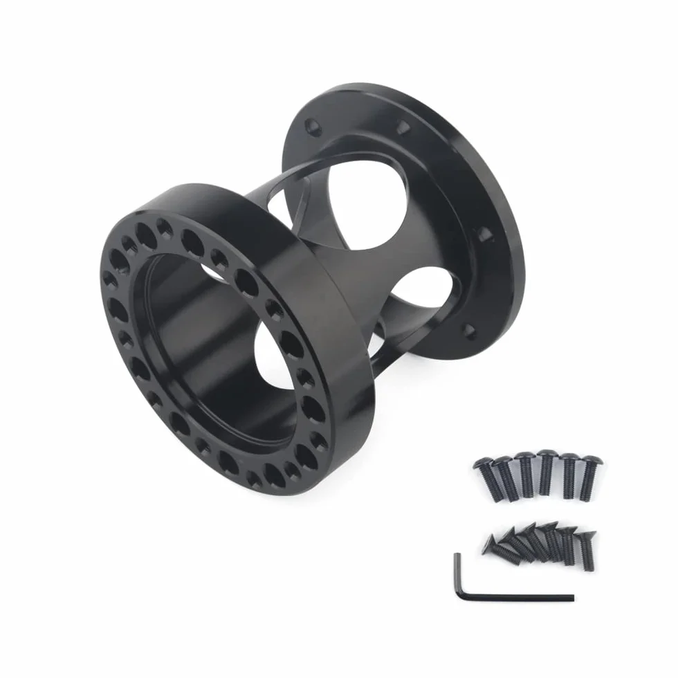 Uniwersalny wydrążony element dystansowy piasty kierownicy 51/76/101mm zestaw czarny adapter(76 mm)