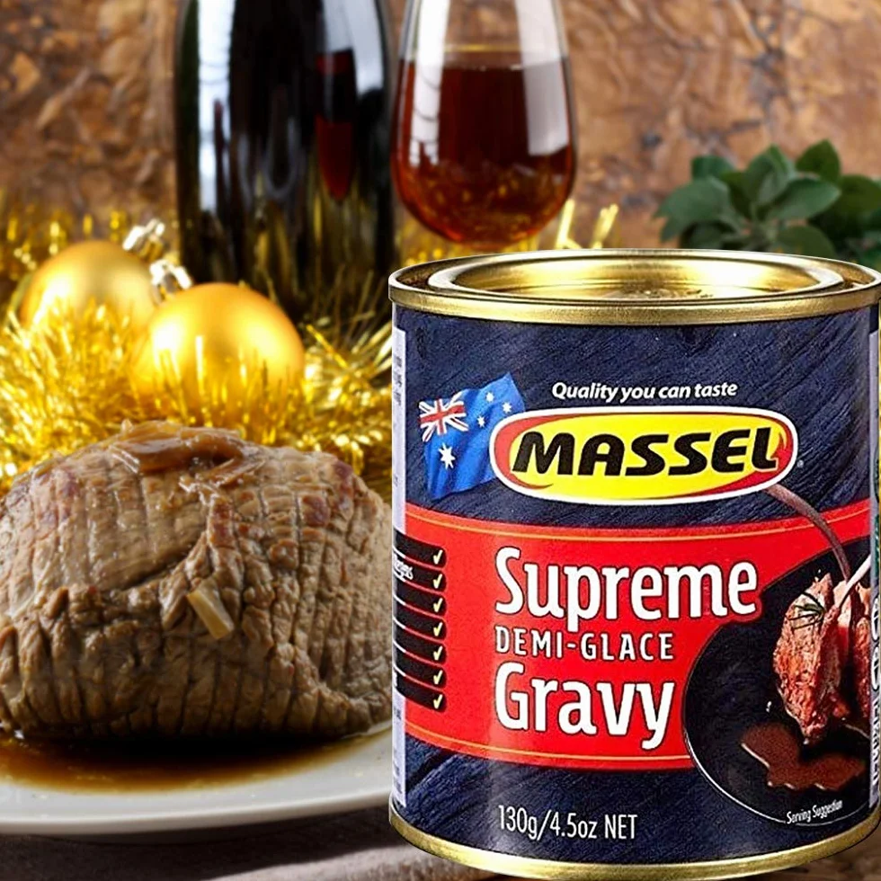 Massel - Proszek na mokro – wegański, bez glutenu, certyfikat koszerny, smak Supreme Demi-Glace – 130 g, opakowanie z 3 mieszankami sosów rozpuszczalnych