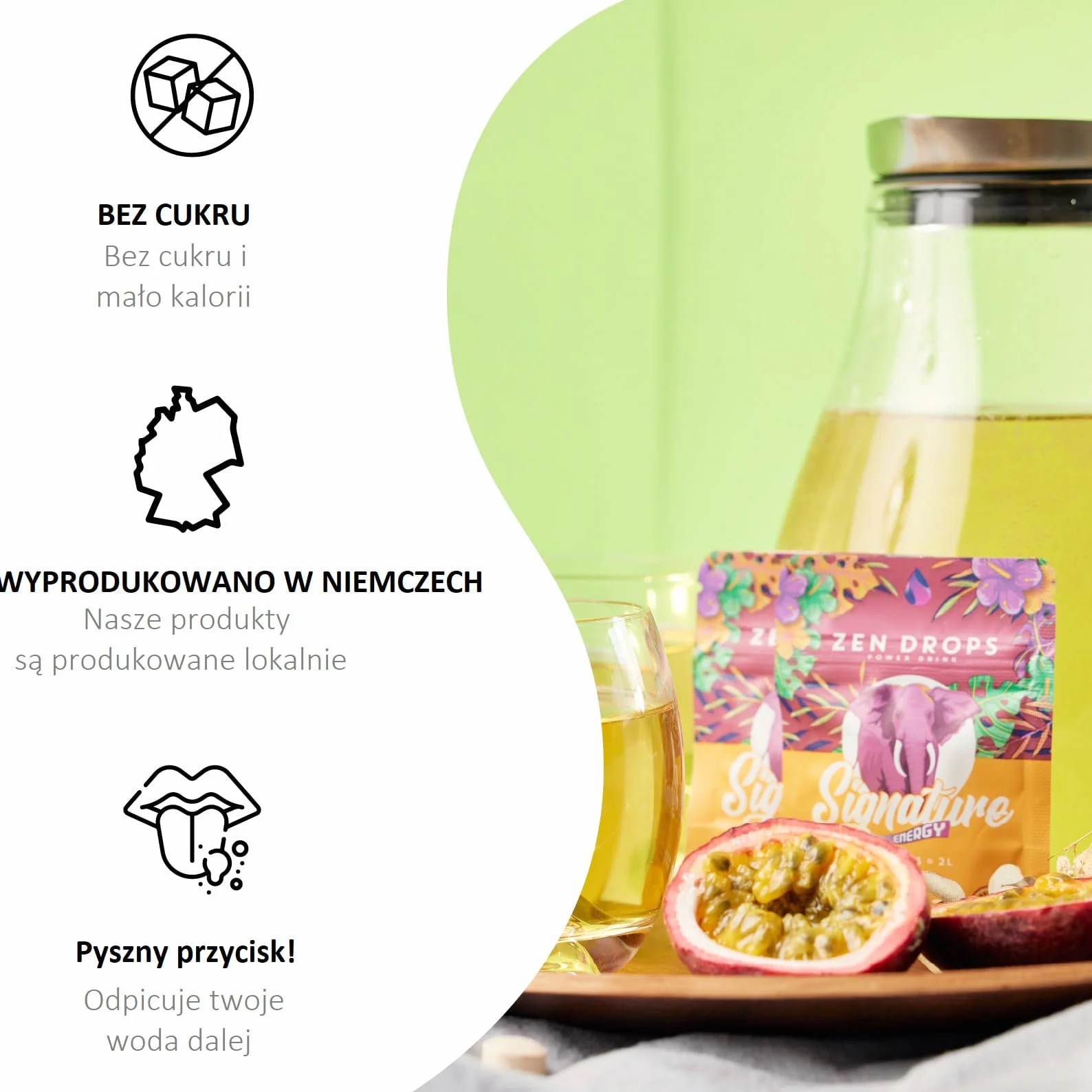ZEN DROPS – Pakiet korzyści z 12x musującym roztworem napoju witaminowego | 6 litrów napoju | Szybkie i łatwe wchłanianie | Bez cukru (Signature Edition - 12 Drops)