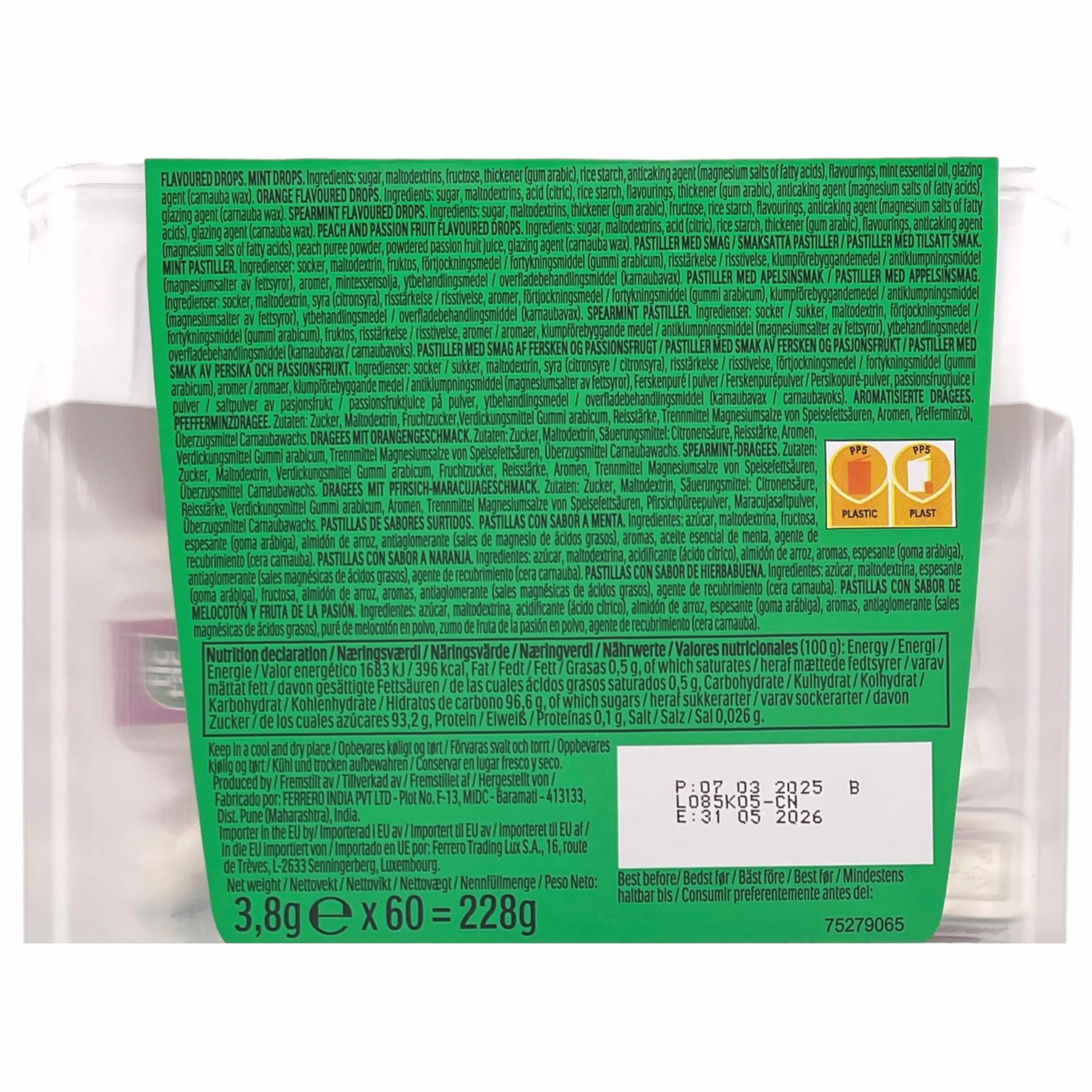 Tic Tac Pudełko 60 mini pudełek 234 g mięta pomarańcza brzoskwinia marakuja