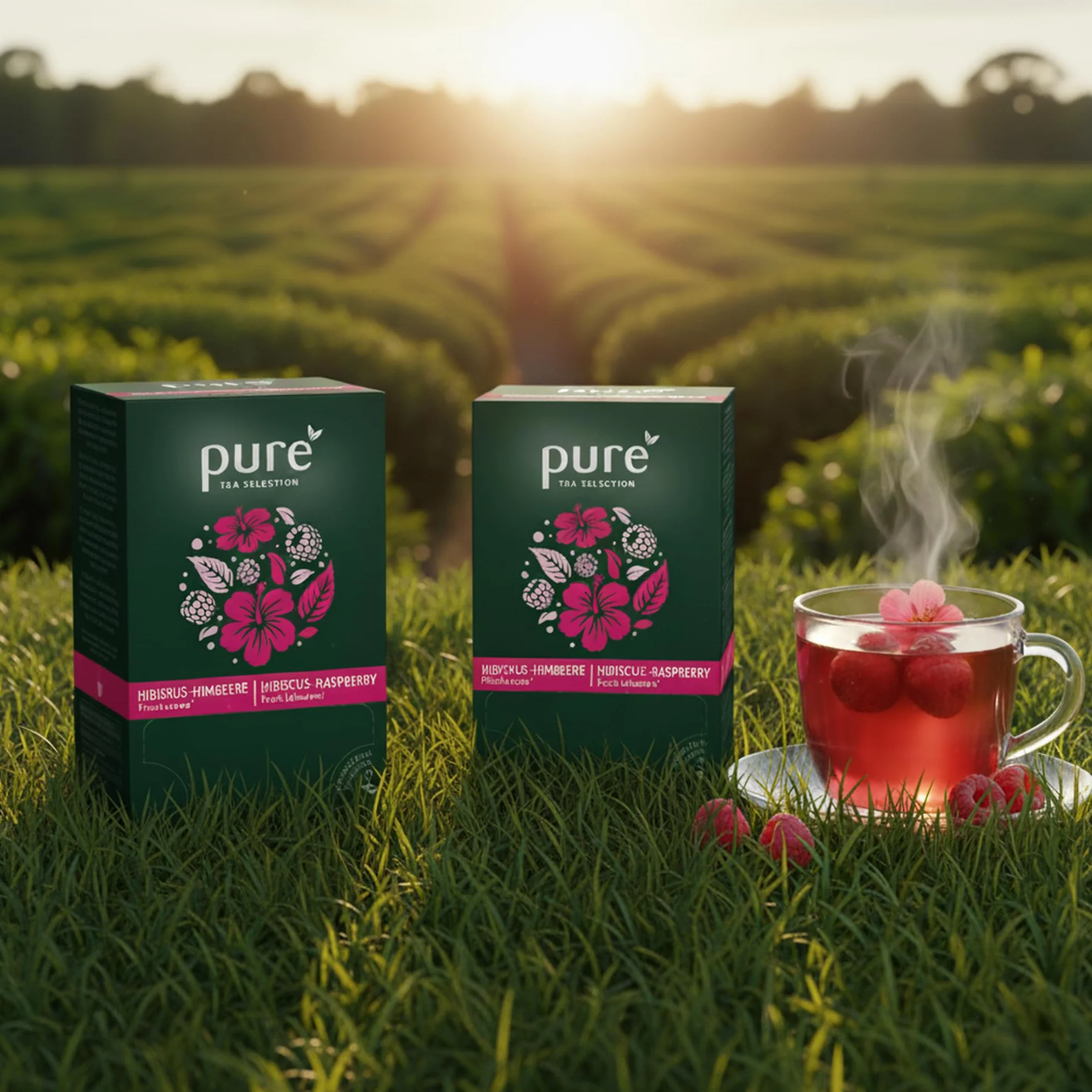 Pure Tea Selection hibiskus malinowy, herbata owocowa, 25 torebek herbaty ze skrobi kukurydzianej, tkanych i kompostowanych przemysłowo, 25 x 3 g