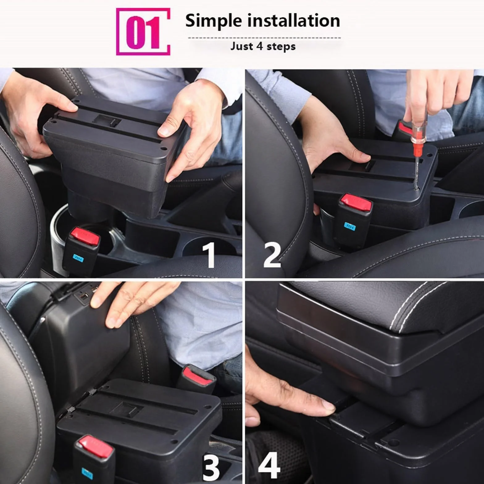 Armsteun Richter Bush Pasuje do Volkswagen Polo 9N3 Podłokietnik Samochodowy Podłokietnik Box 2002-2009 Części do modernizacji Schowek Akcesoria Wnętrza Samochodu USB(C1 Black red NO USB)