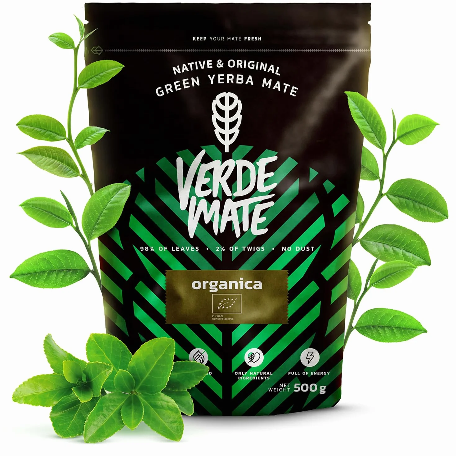 Verde Mate Green Organica 0,5kg | Yerba Mate Verde Mate Green Organiczna 0,5kg – organiczna brazylijska yerba | Herbata Yerba Mate z Brazylii | 500 g