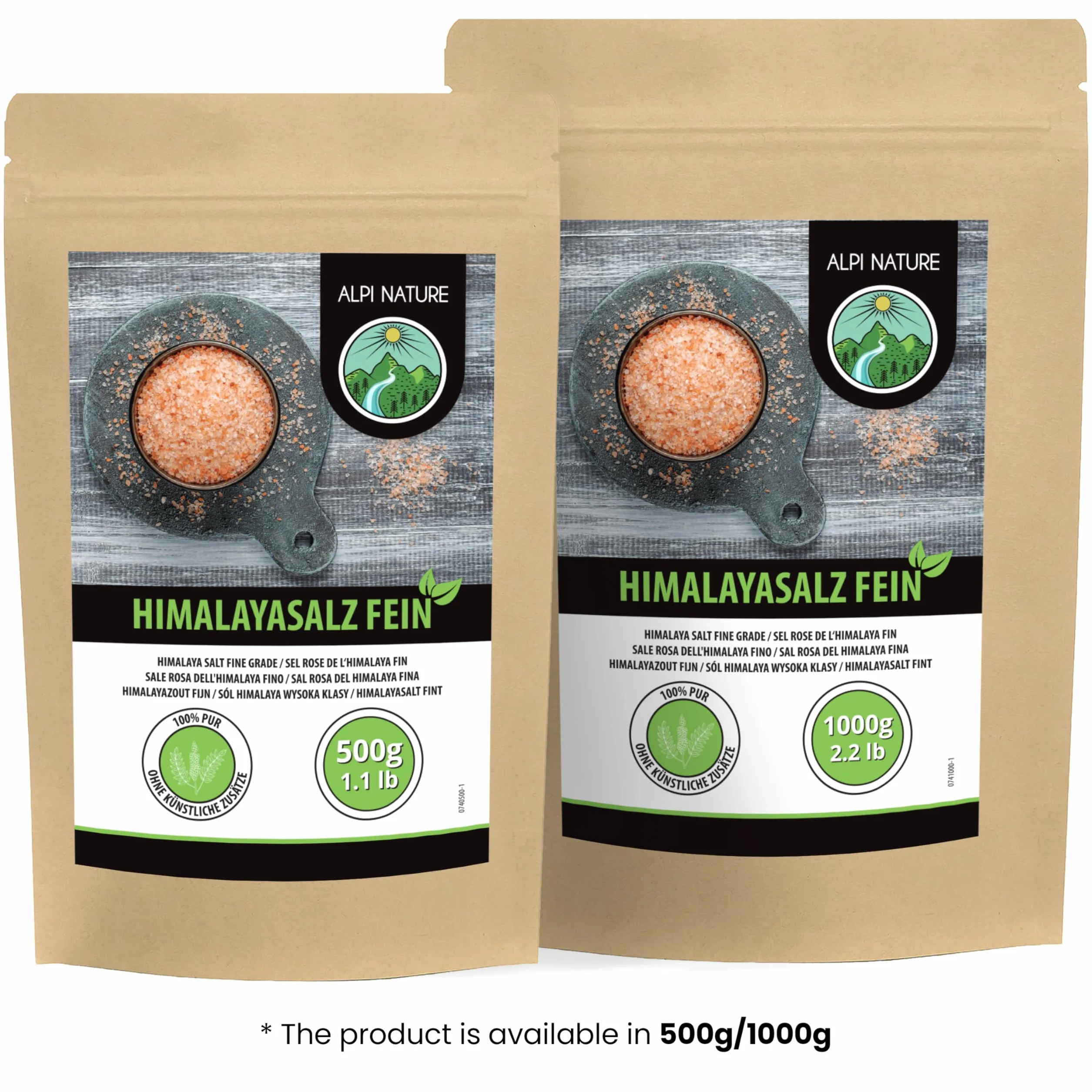Himalajska Różowa Sól Drobna 1kg, Sól Kamienna 0,5–1 mm