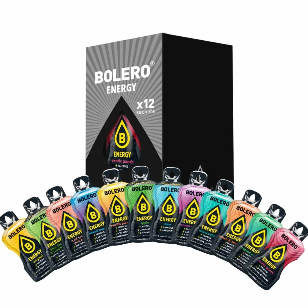 Bolero Energy Mix 14g x 12 Beutel Sugar-Free Powder Drink Vegan Gluten-Free