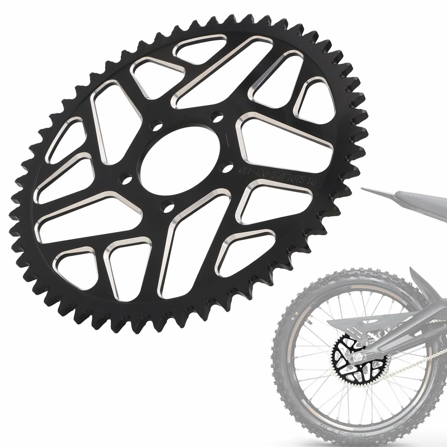 420-54T zębatka motocyklowa do Surron Light Bee S/X/L1E/LBX Sur Ron Segway X160/X260 Talaria Sting MX3/MX4/MX5 elektryczny rower Dirt Bike czarna