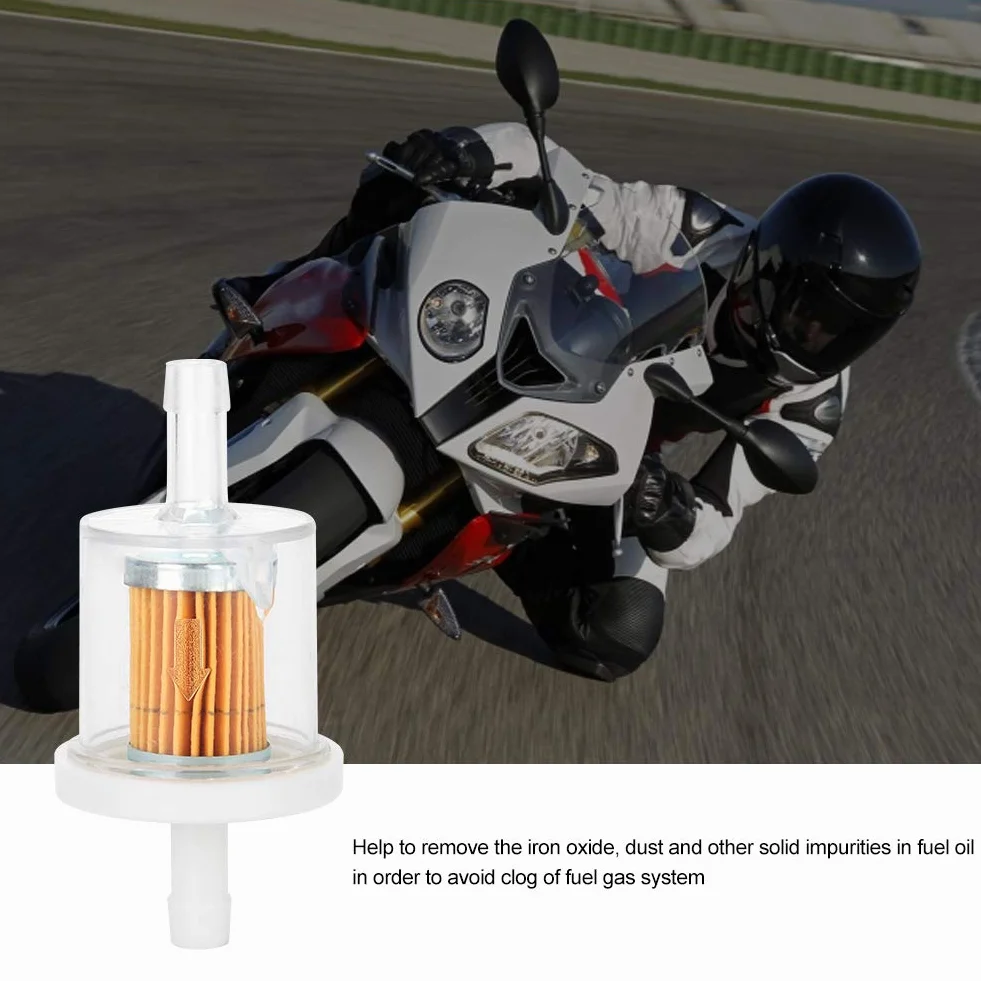Filtr paliwa Filtr benzynowy Mały filtr gazowy silnika Inline Akcesoria z tworzywa sztucznego do kosiarki motocyklowej 10 sztuk 1/4 Cal